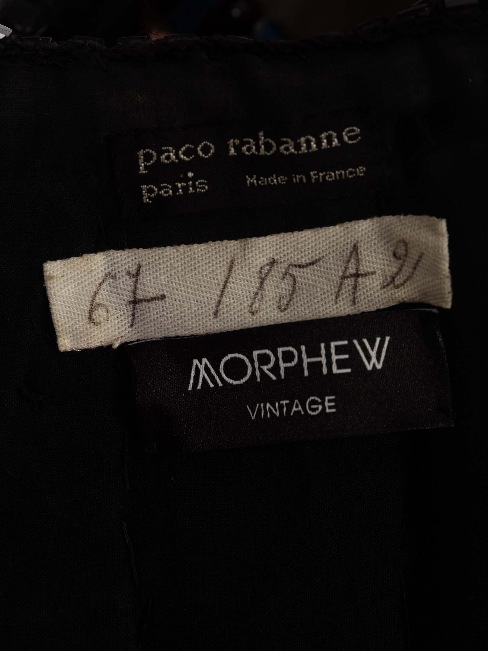 PACO RABANNE Haut drapé en tricot de coton noir avec chaînette géante à l'avant et à l'arrière, années 1970 en vente 1