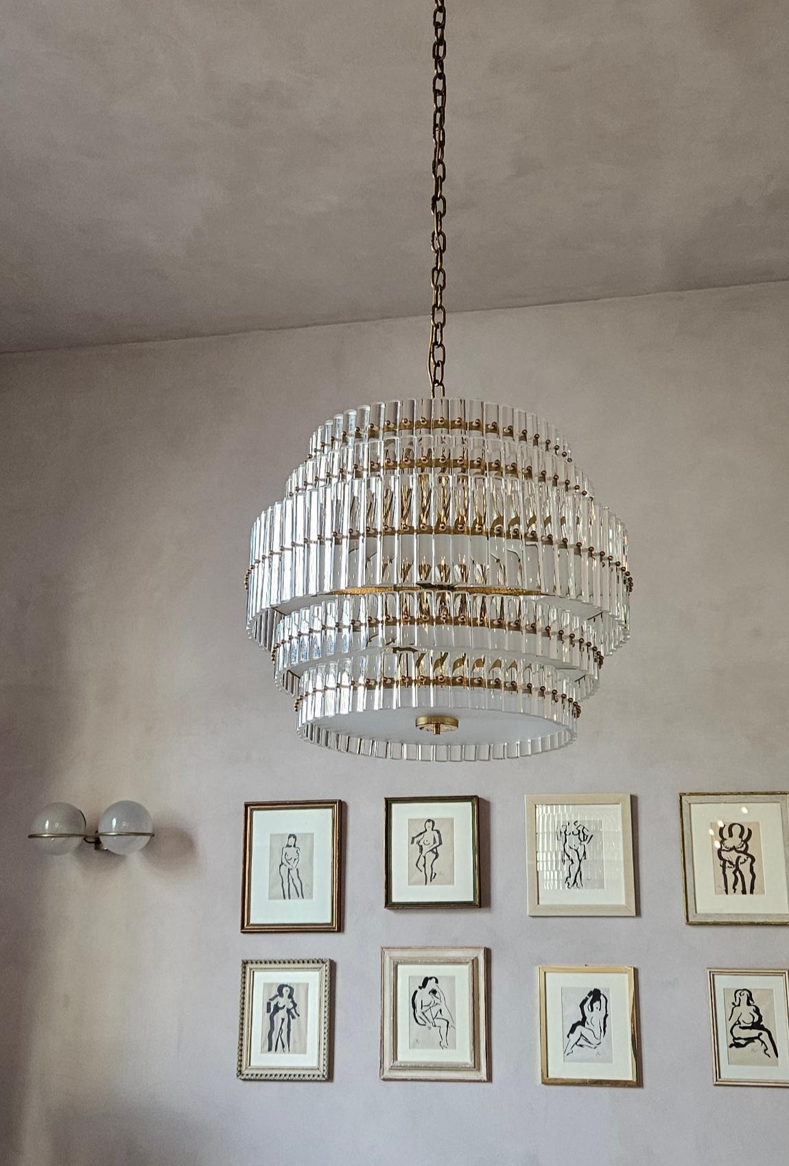 1970s Padova Chandelier in Murano Glass For Sale 4