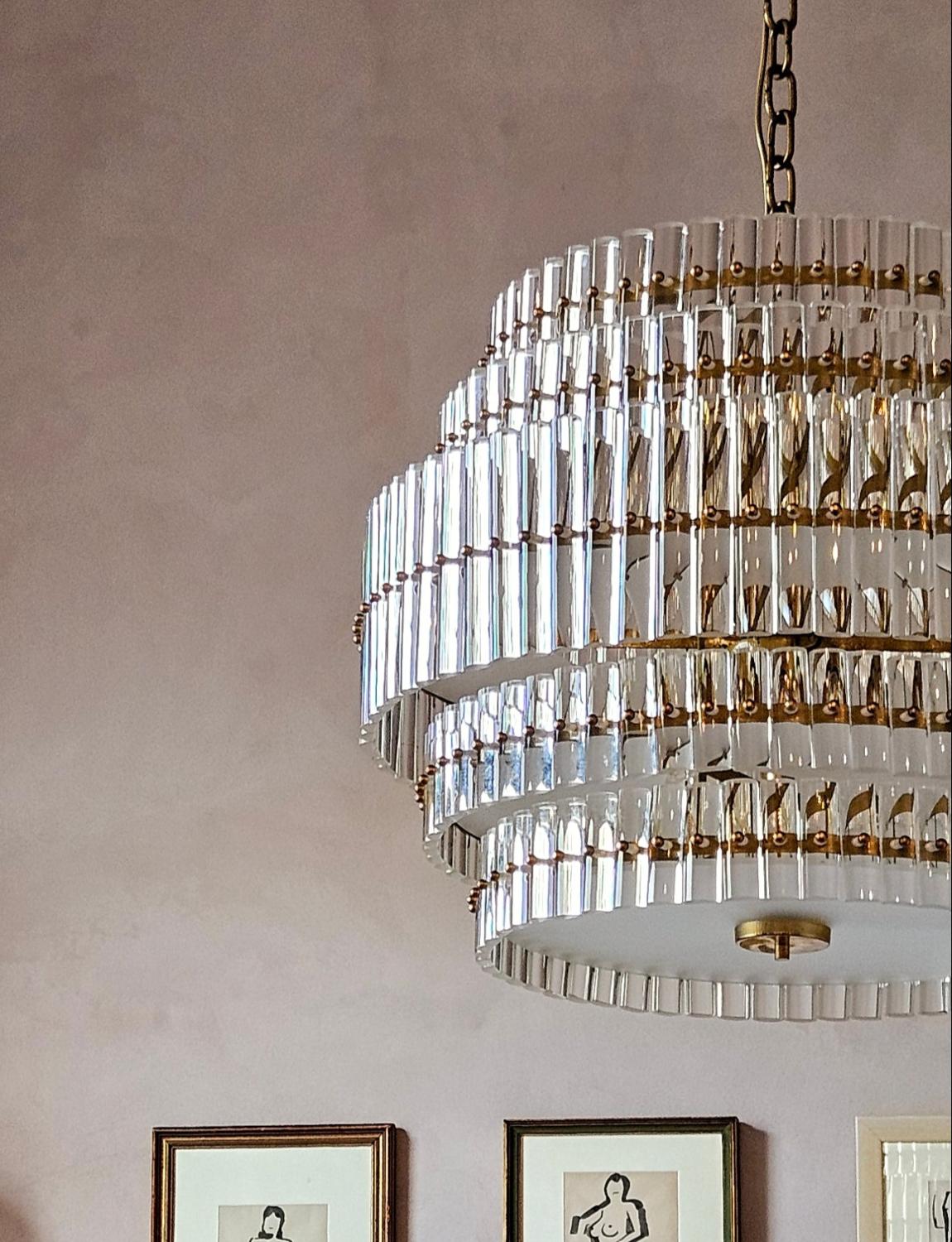 Italian 1970s Padova Chandelier in Murano Glass For Sale