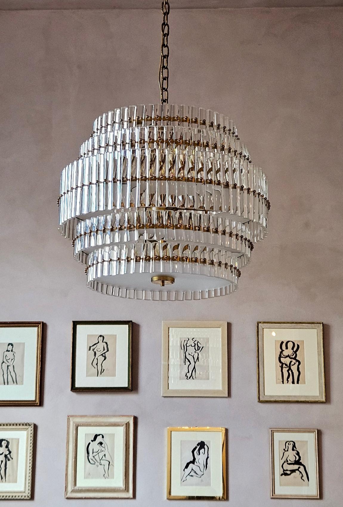 1970s Padova Chandelier in Murano Glass For Sale 2