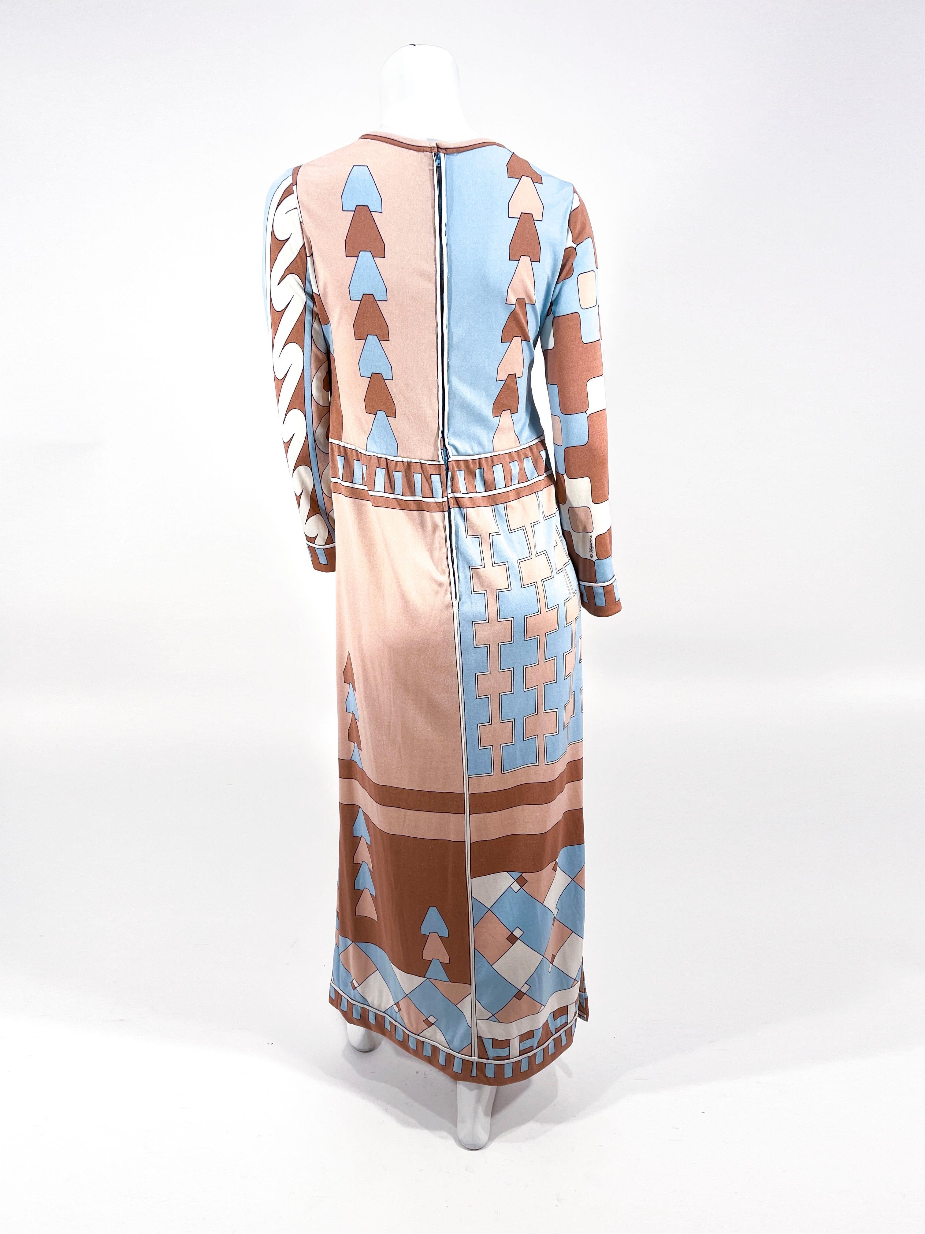 1970s Paganne Printed Silk Jersey Dress For Sale 1