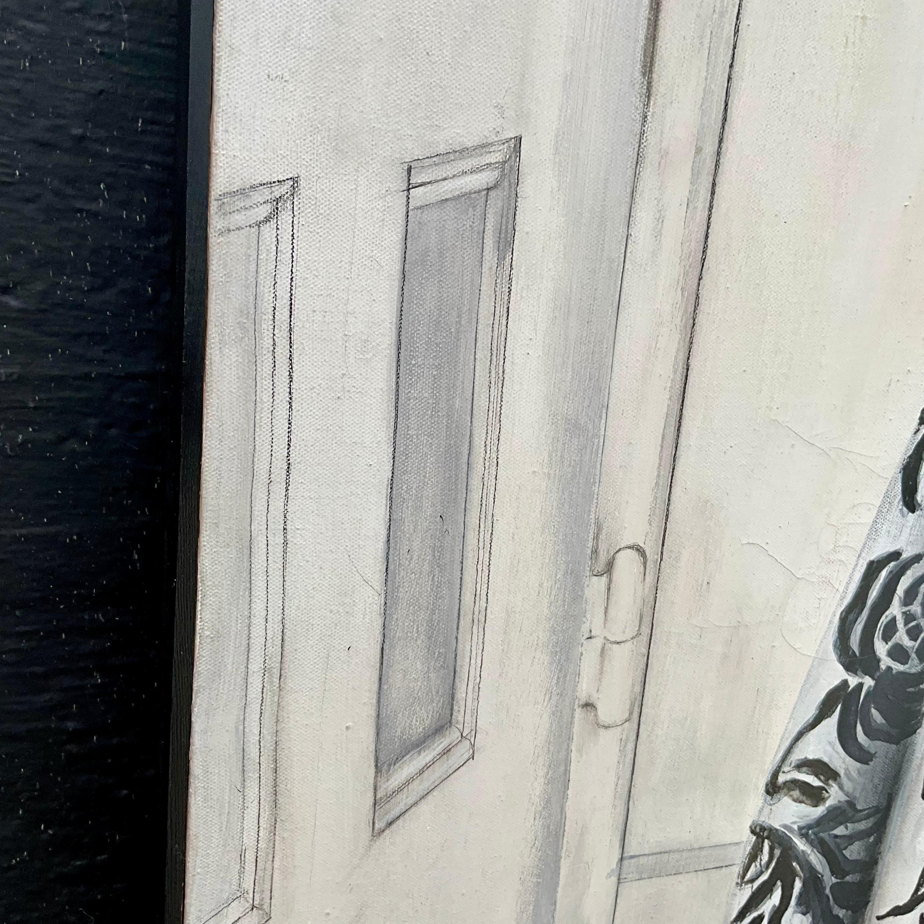 1970s Painting by E.M. Kaufman Black and White en vente 3