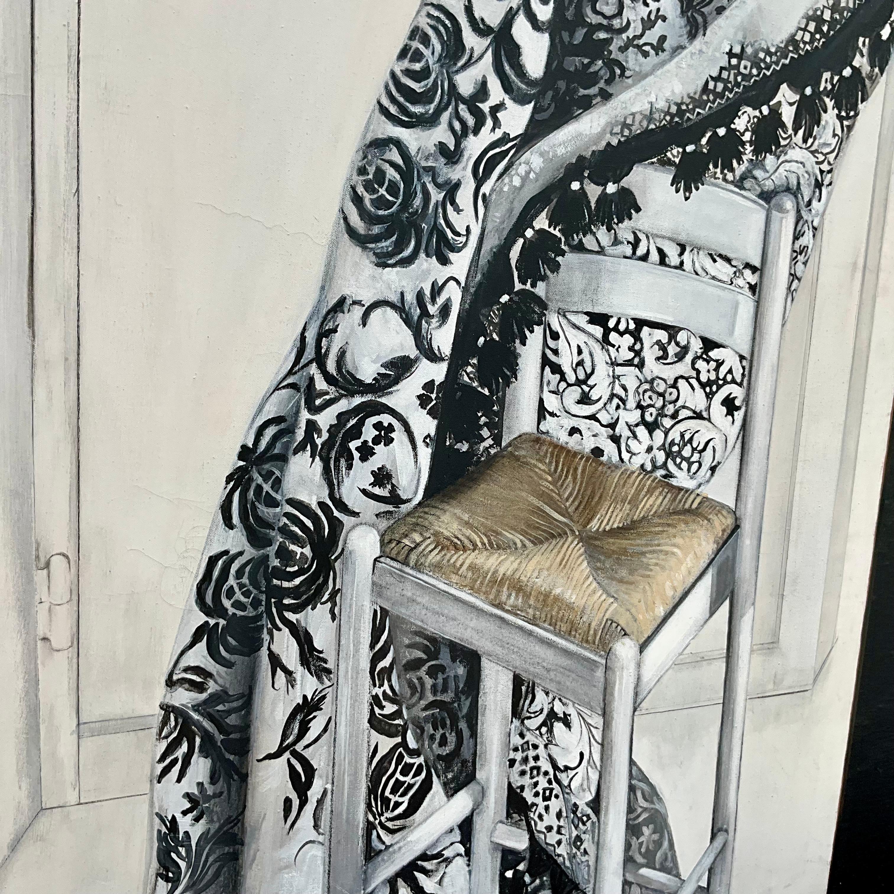 1970s Painting by E.M. Kaufman Black and White Bon état - En vente à West Palm Beach, US