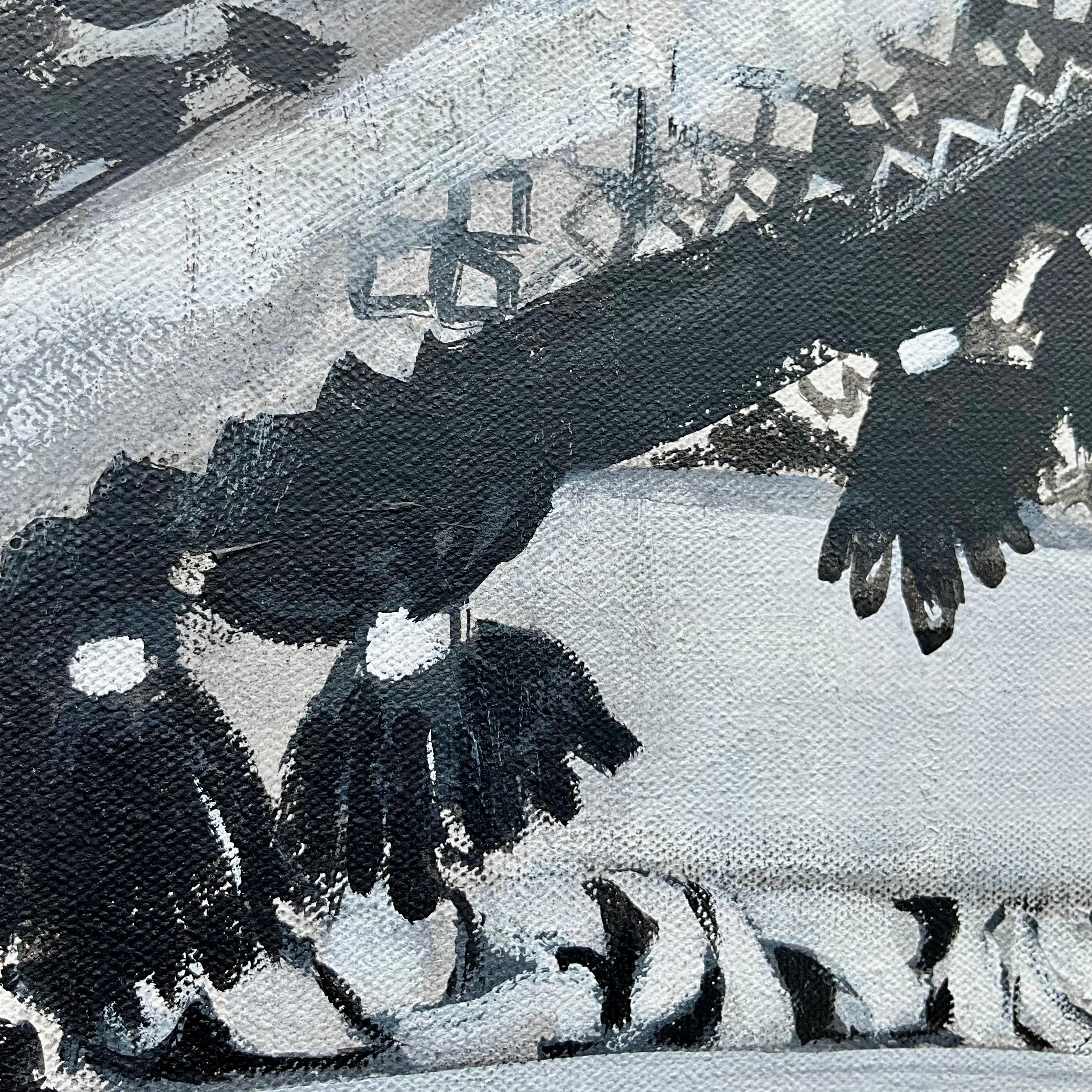 Fin du 20e siècle 1970s Painting by E.M. Kaufman Black and White en vente