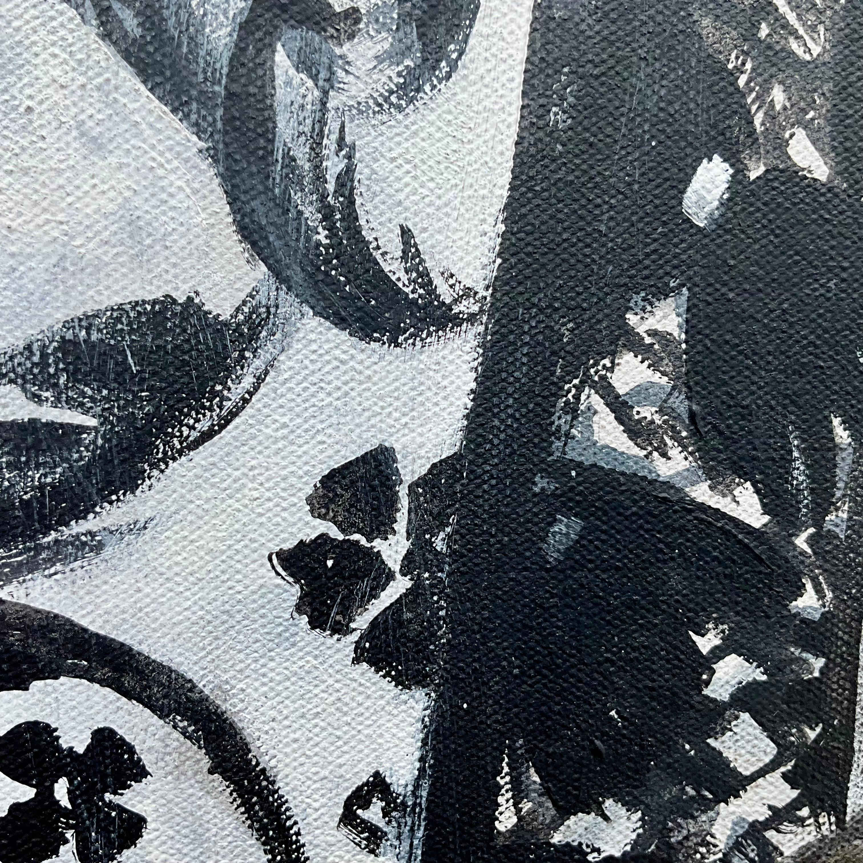 1970s Painting by E.M. Kaufman Black and White en vente 1
