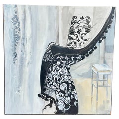 1970s Painting by E.M. Kaufman Black and White