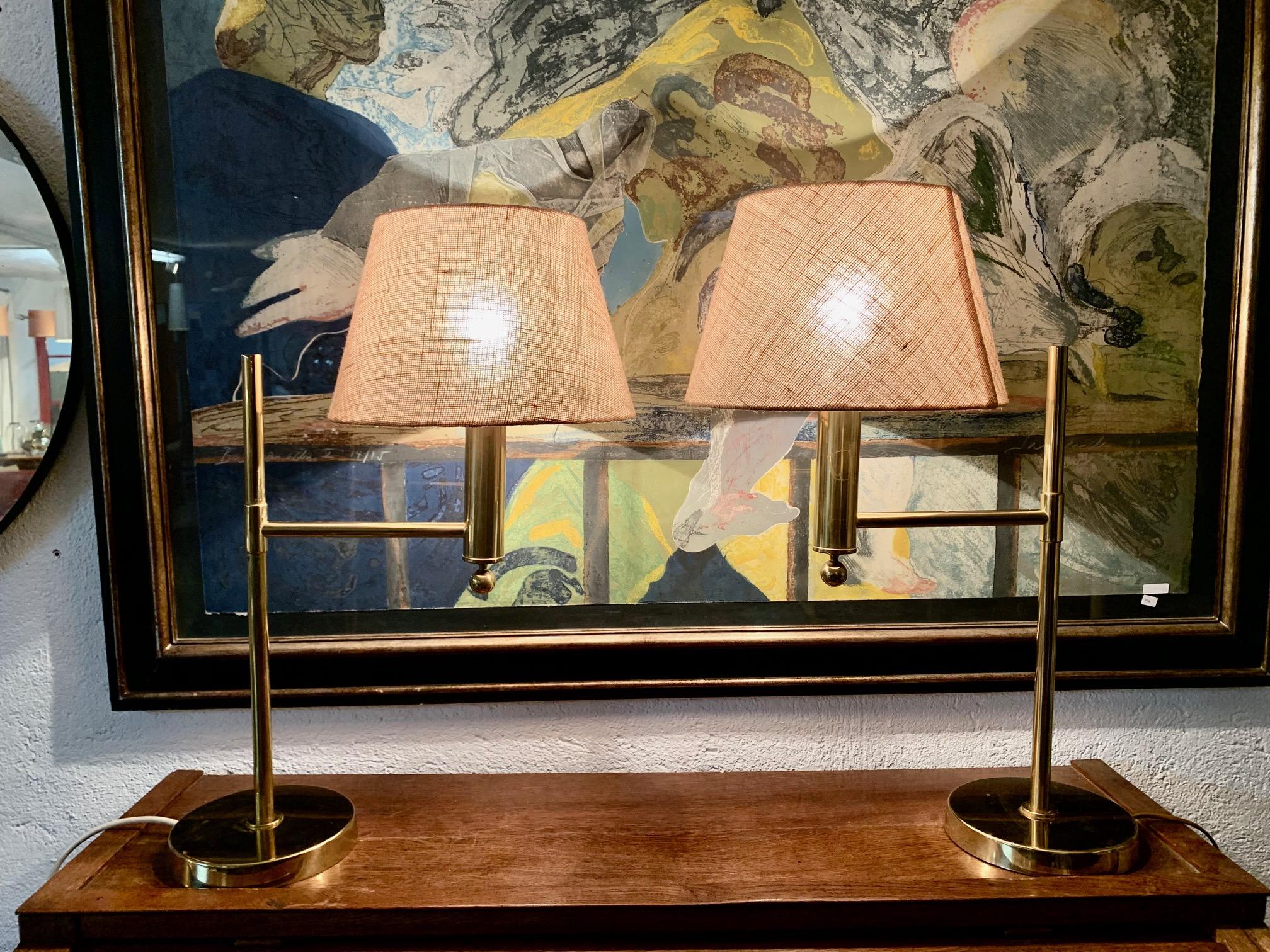 Paire de lampes de table Bergboms Brass Sweden des années 1970 en vente 5
