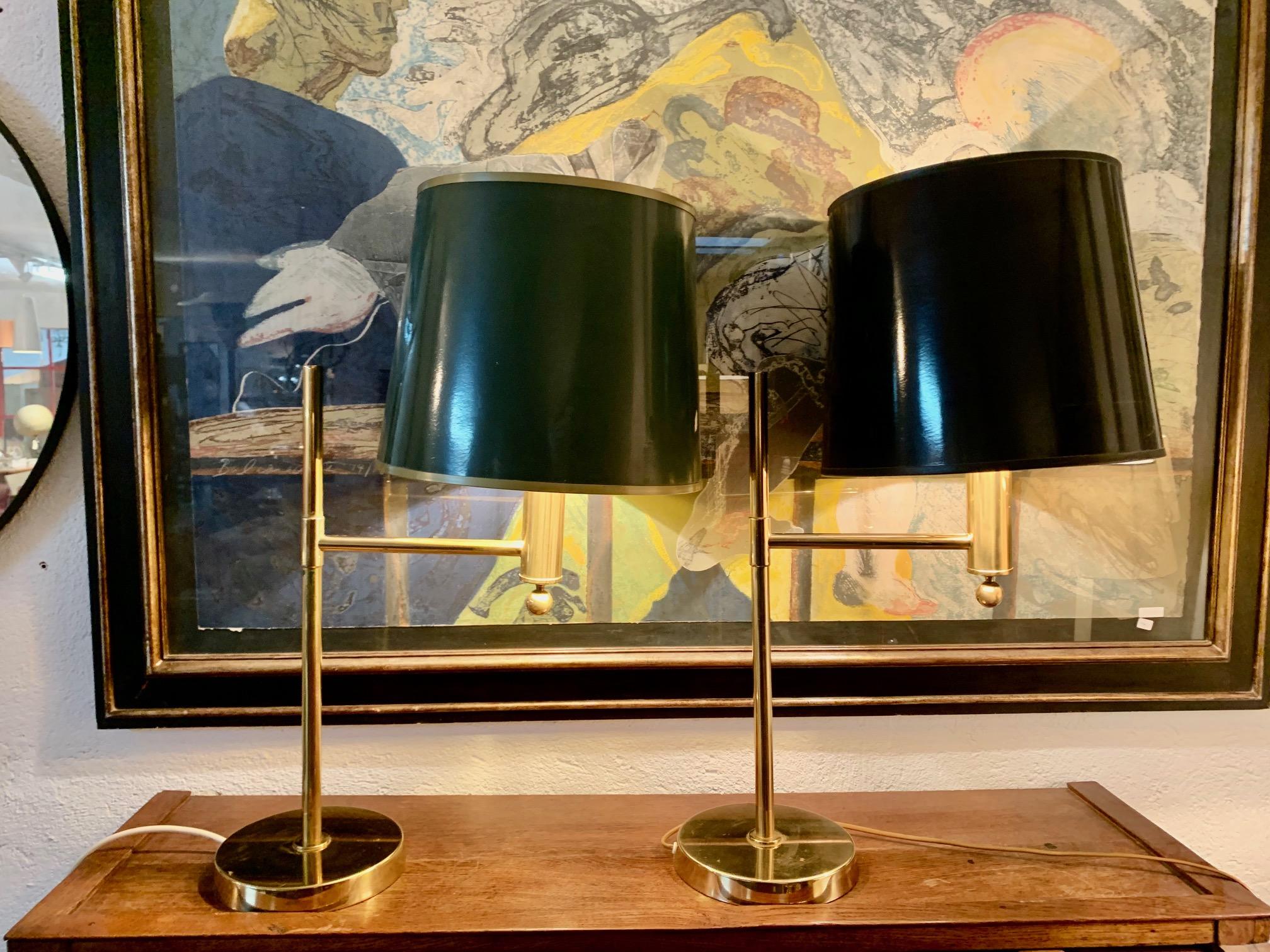 1970s Pair Bergboms Brass Sweden Table Lamps For Sale 11