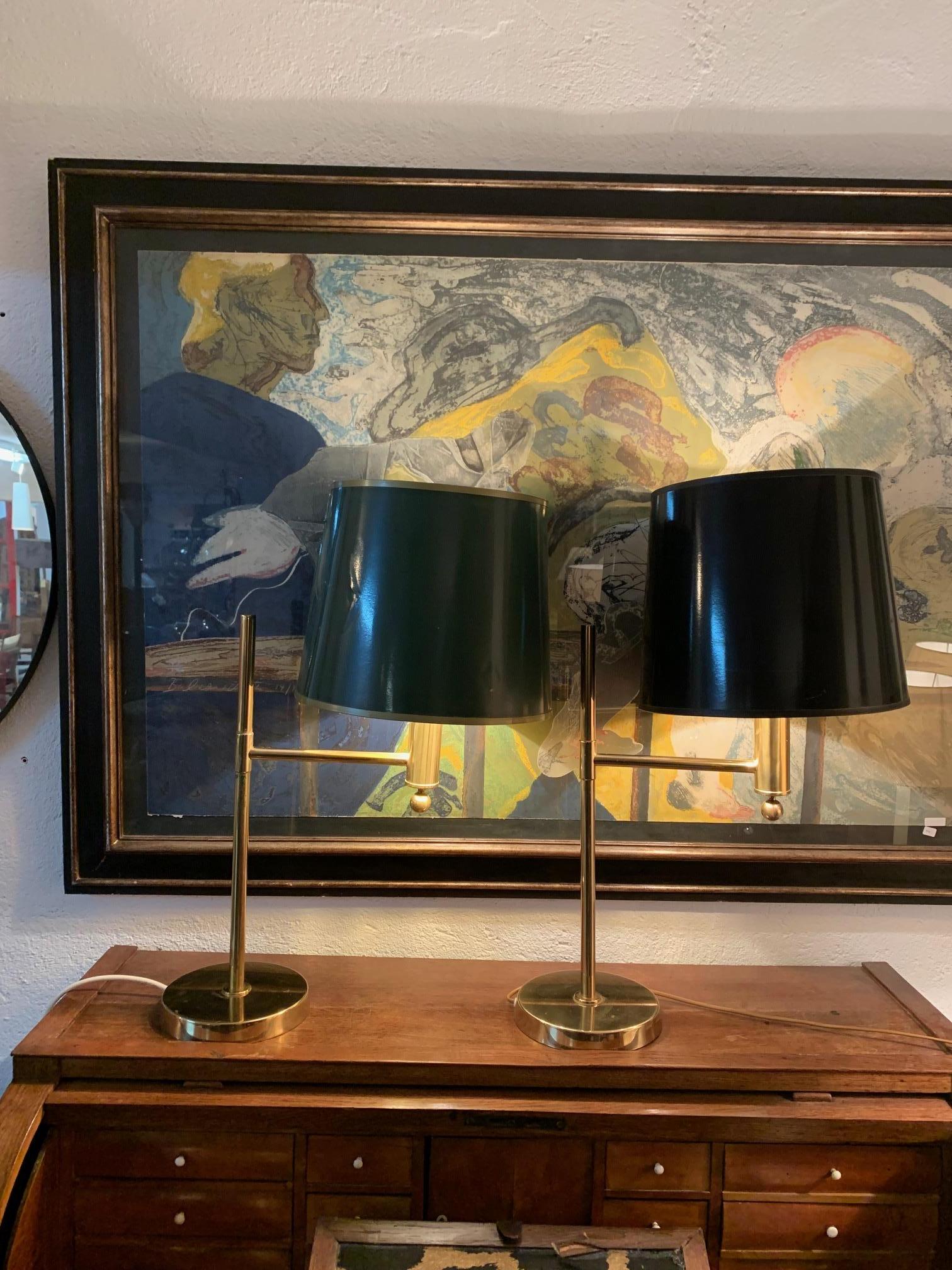 Paire de lampes de table Bergboms Brass Sweden des années 1970 en vente 11