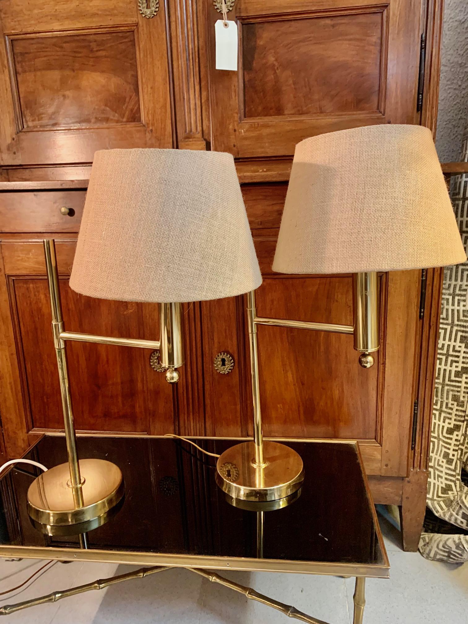 1970s Pair Bergboms Brass Sweden Table Lamps For Sale 3