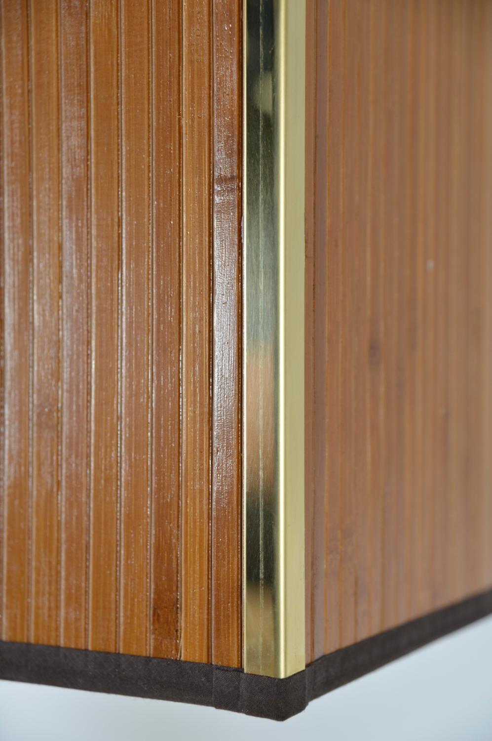 1970s Pareja Lámparas De Pie Italianas Cromo Latón Bambú Hollywood Regency en venta 5