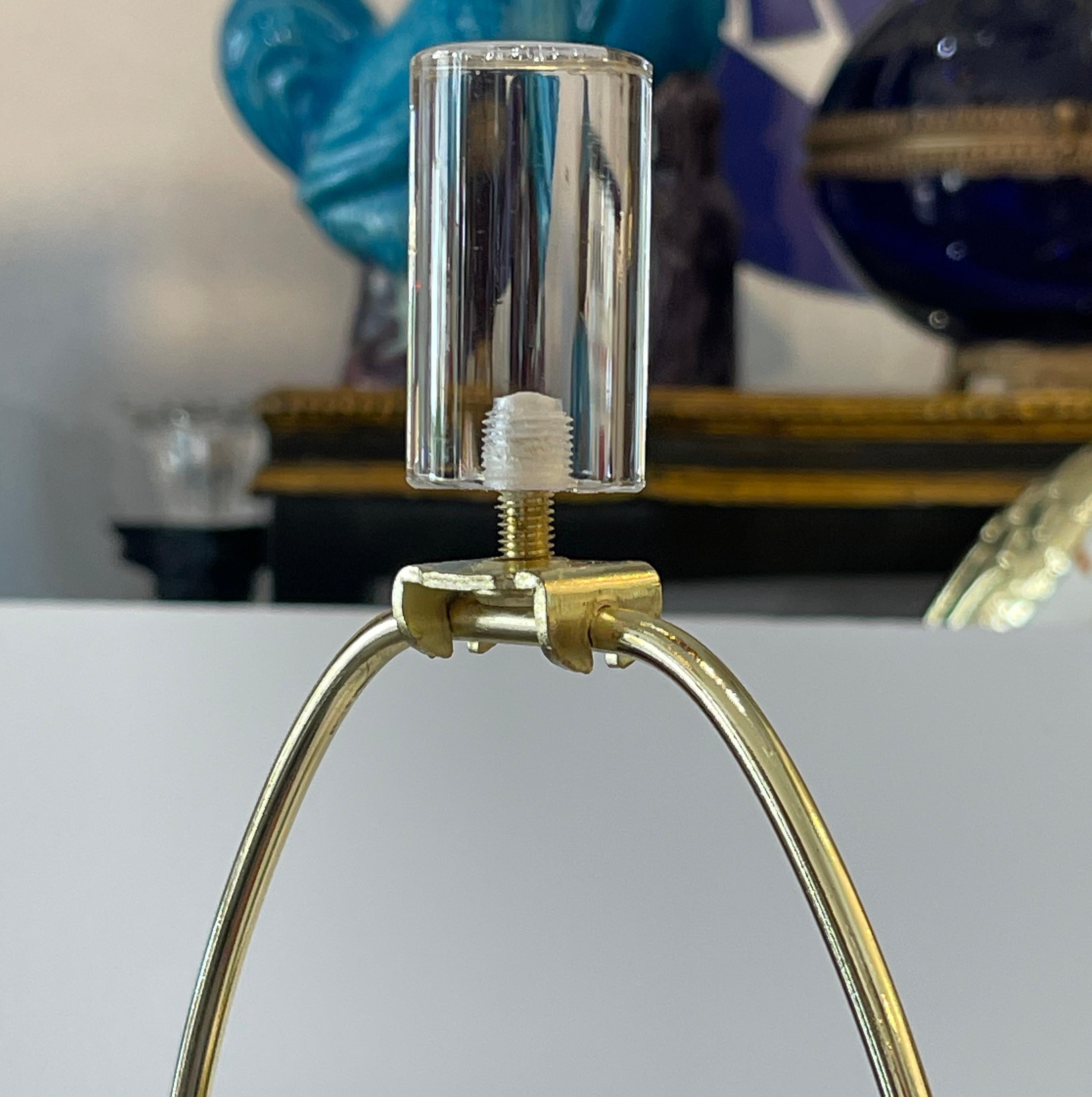1970er Paar Murano Maestri Vetrai Green Spot Kunstglas Tischlampen, Italien im Angebot 2