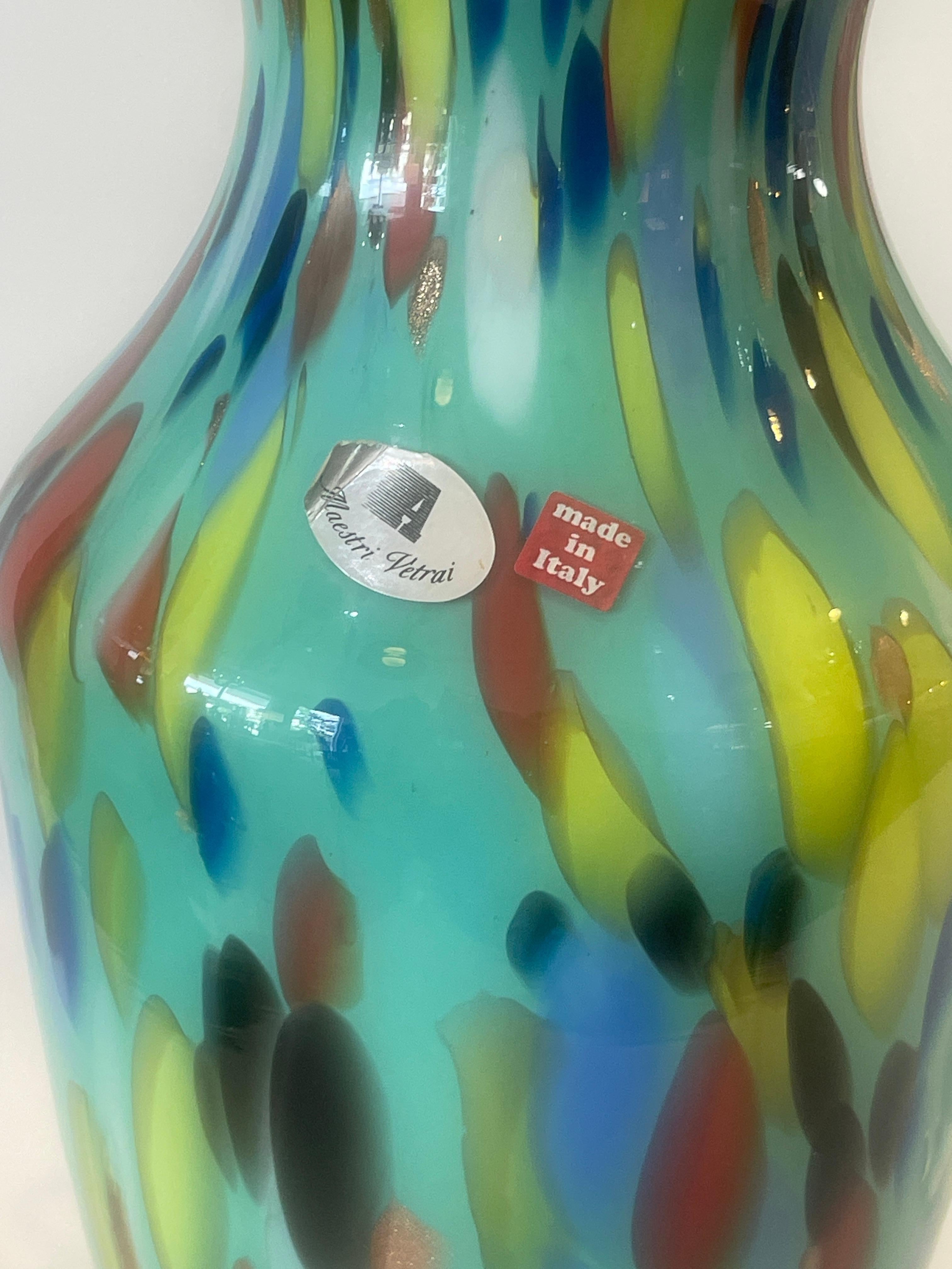 1970er Paar Murano Maestri Vetrai Green Spot Kunstglas Tischlampen, Italien im Angebot 5