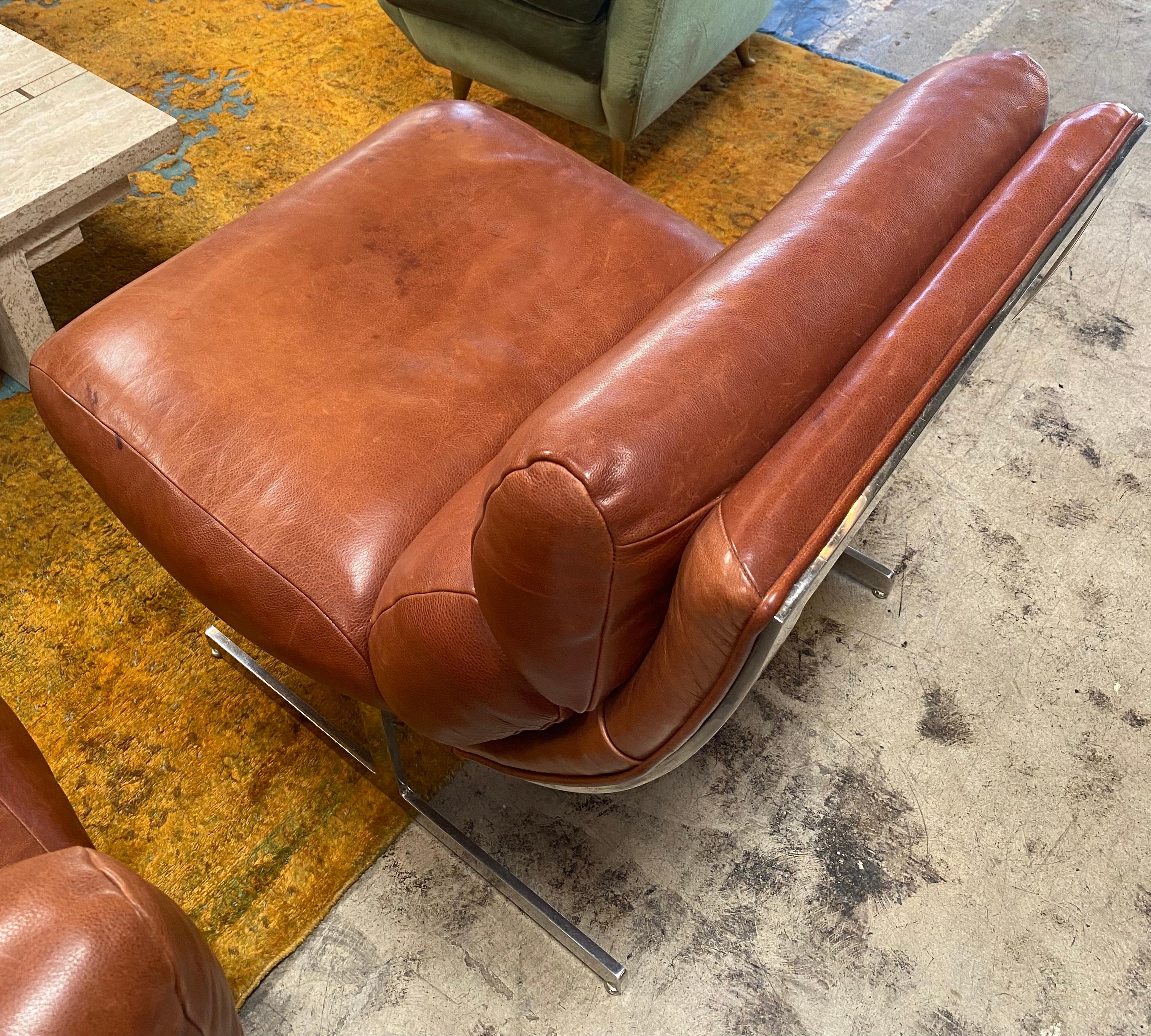 1970s Pair of 2 Lounge Chair Designed by Kipp Stewart for Directional 2