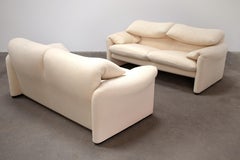 1970s Pair of 2-Seater Maralunga Sofas by Vico Magistretti for Cassina