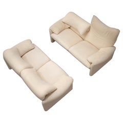 1970s Pair of 2-Seater Maralunga Sofas by Vico Magistretti for Cassina