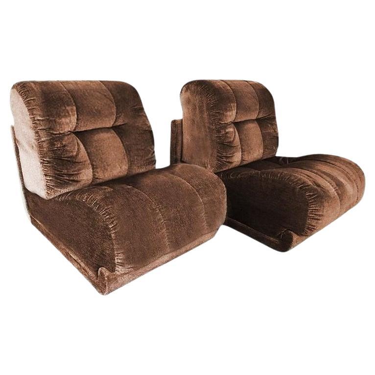 1970s Pair of Armchairs by Guido Faleschini for Mariani, Pace Collection