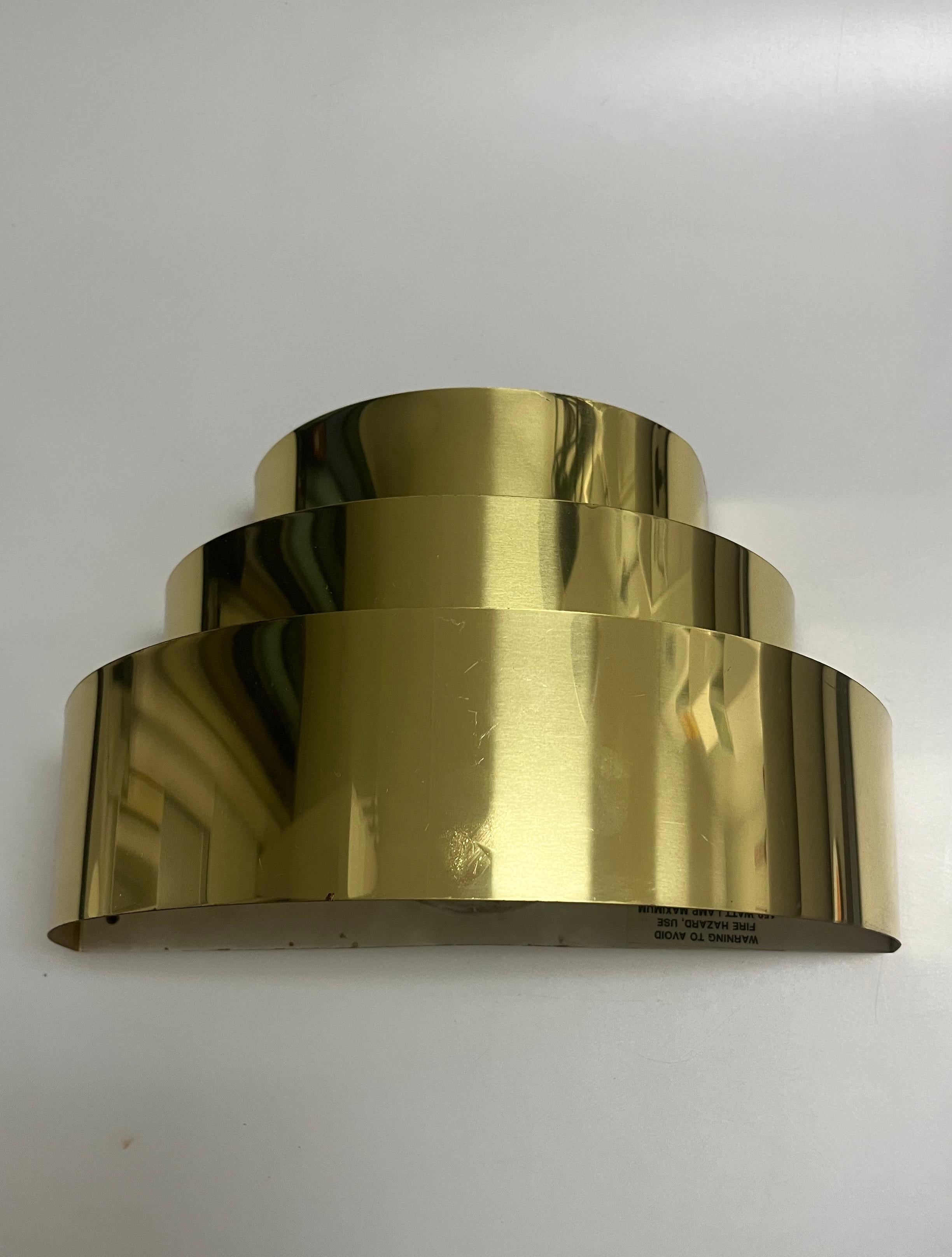 1970s Pair of Art Deco Brass Cascading Sconces in the style of Curtis Jeré In Good Condition In San Gabriel, CA