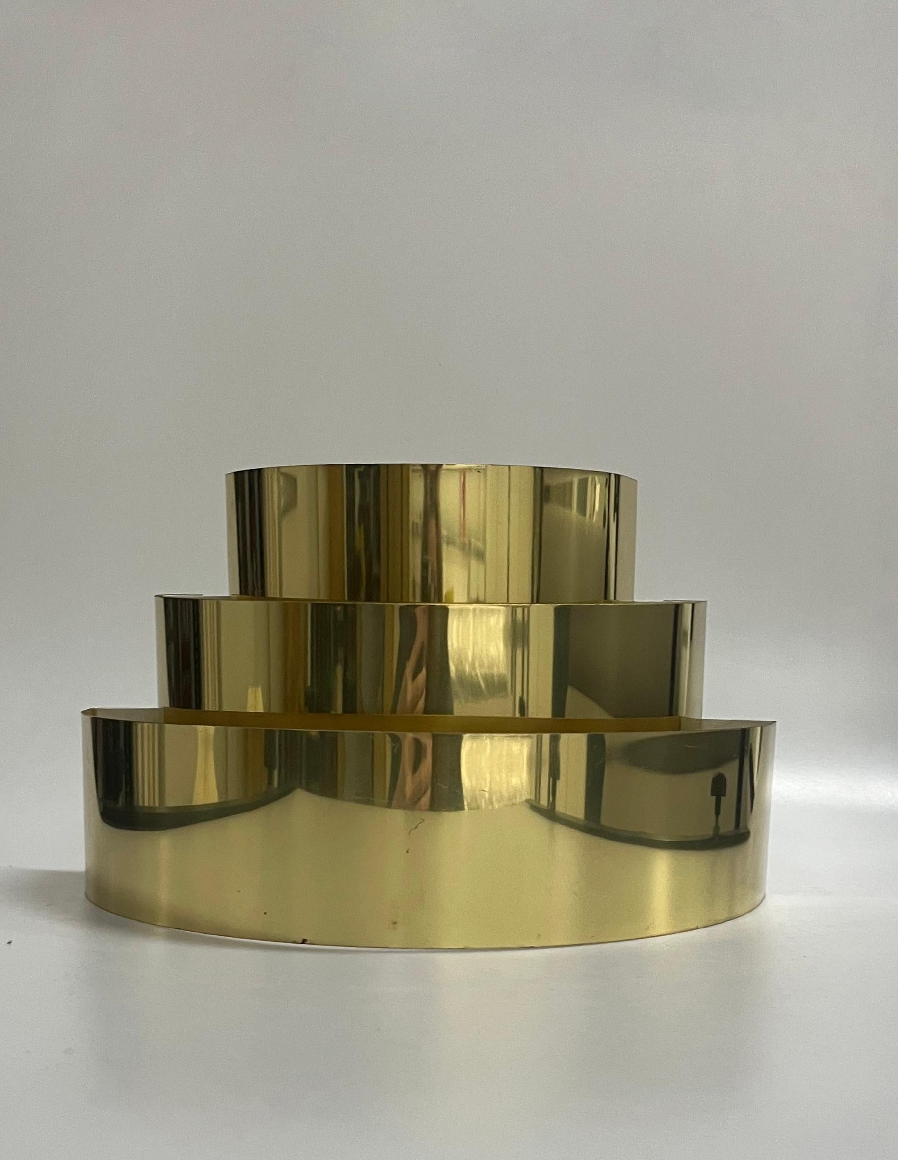 1970s Pair of Art Deco Brass Cascading Sconces in the style of Curtis Jeré 1