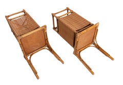 1970s Pair of Bamboo and Wicker Wall Lights
