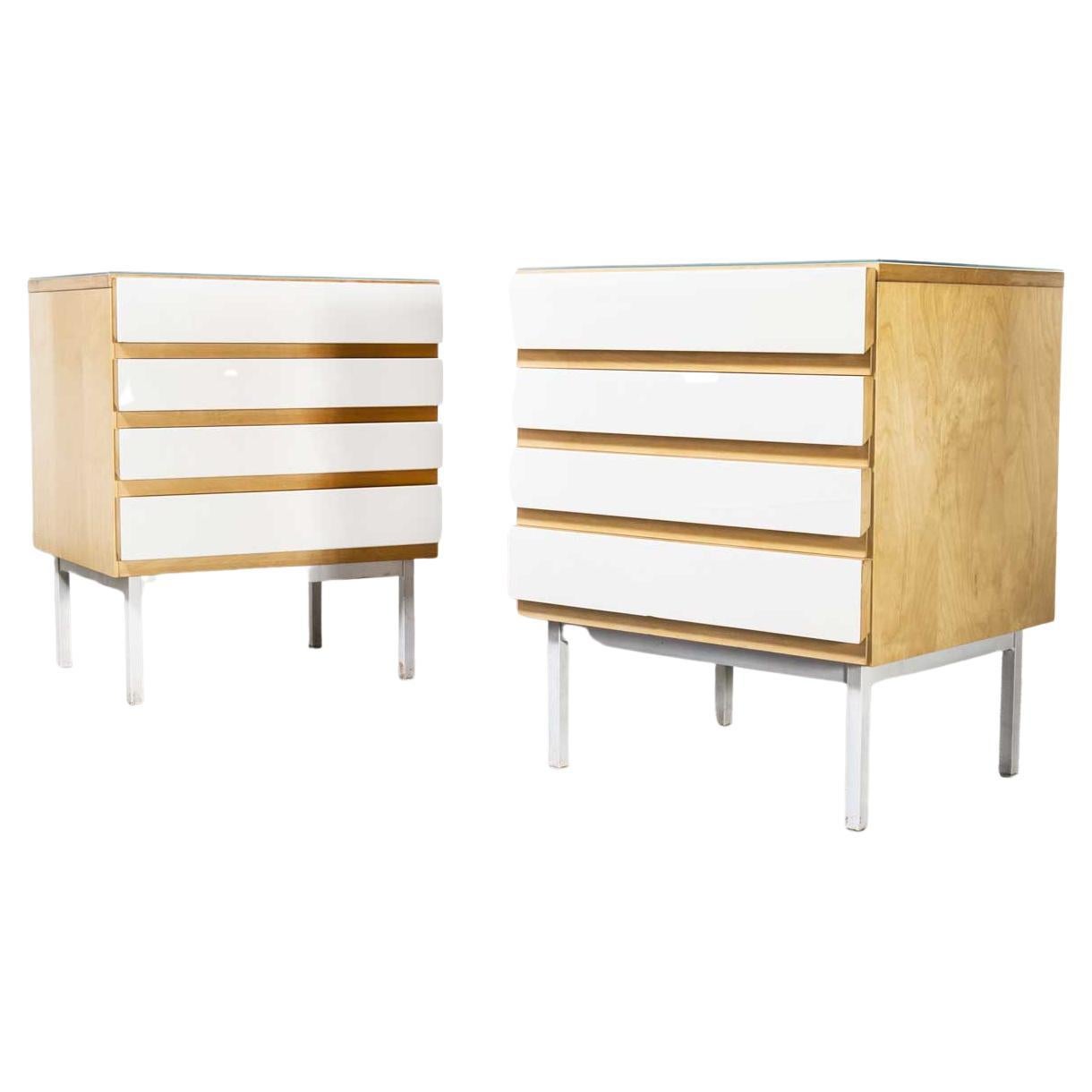 1930's Tall Oak Four Drawer Filing Chest Of Drawers Three