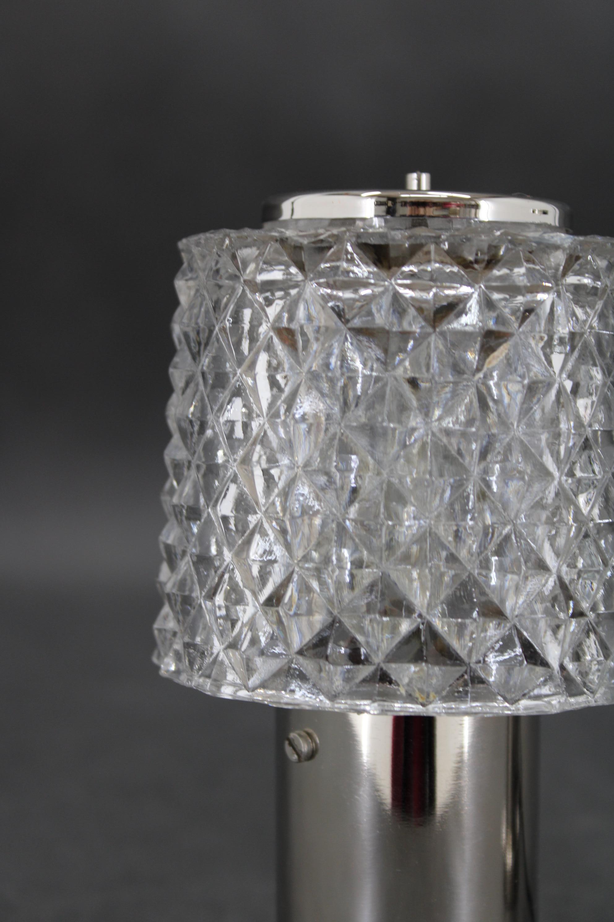Pareja de lámparas de cristal de mesilla de noche de los años 70, Kamenicky Senov, Checoslovaquia Vidrio en venta