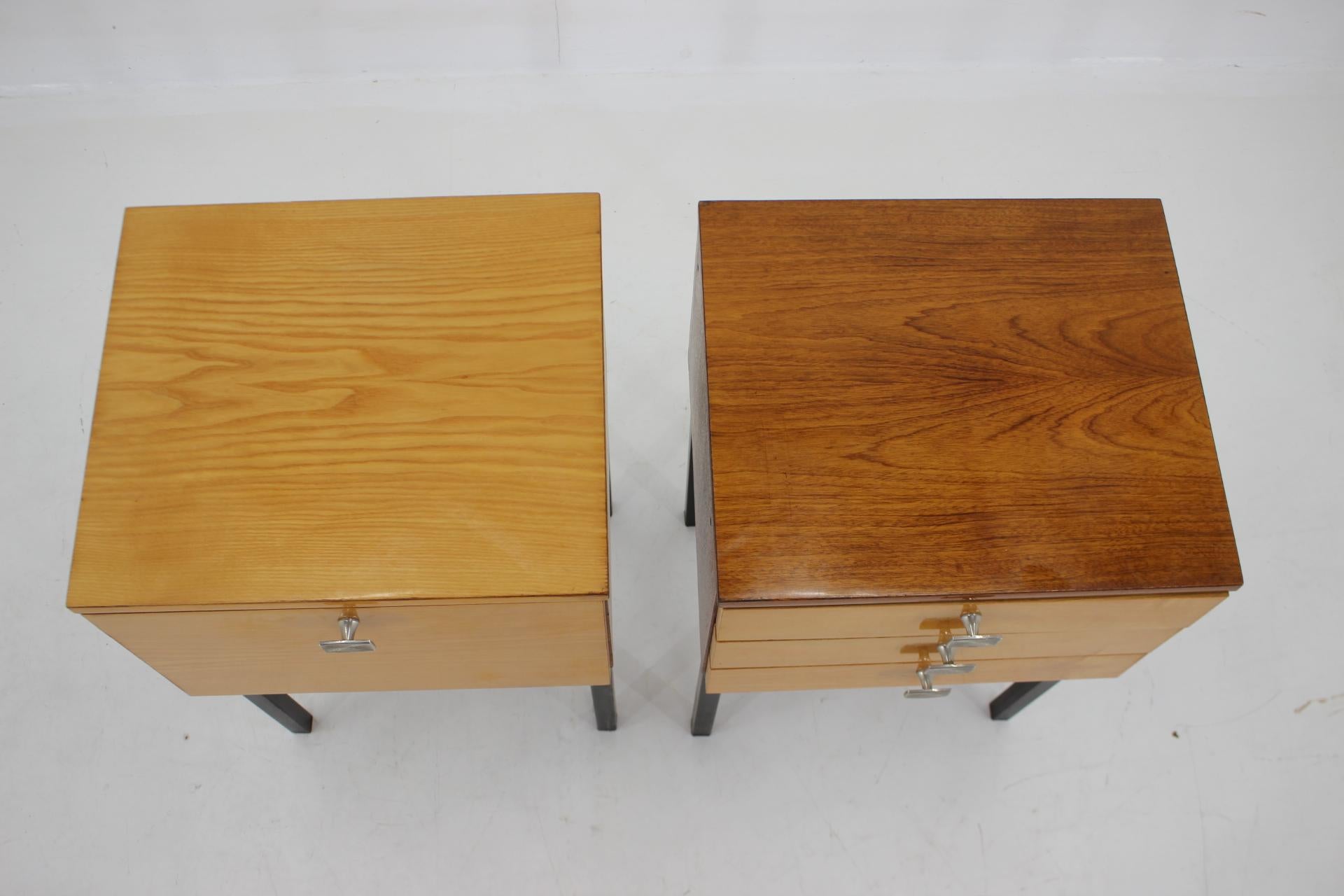 1970s Pair of  Bedside Tables by UP Zavody, Czechoslovakia  In Good Condition For Sale In Praha, CZ