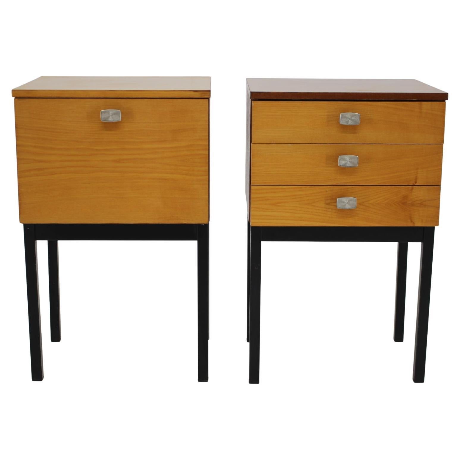 1970s Pair of  Bedside Tables by UP Zavody, Czechoslovakia 
