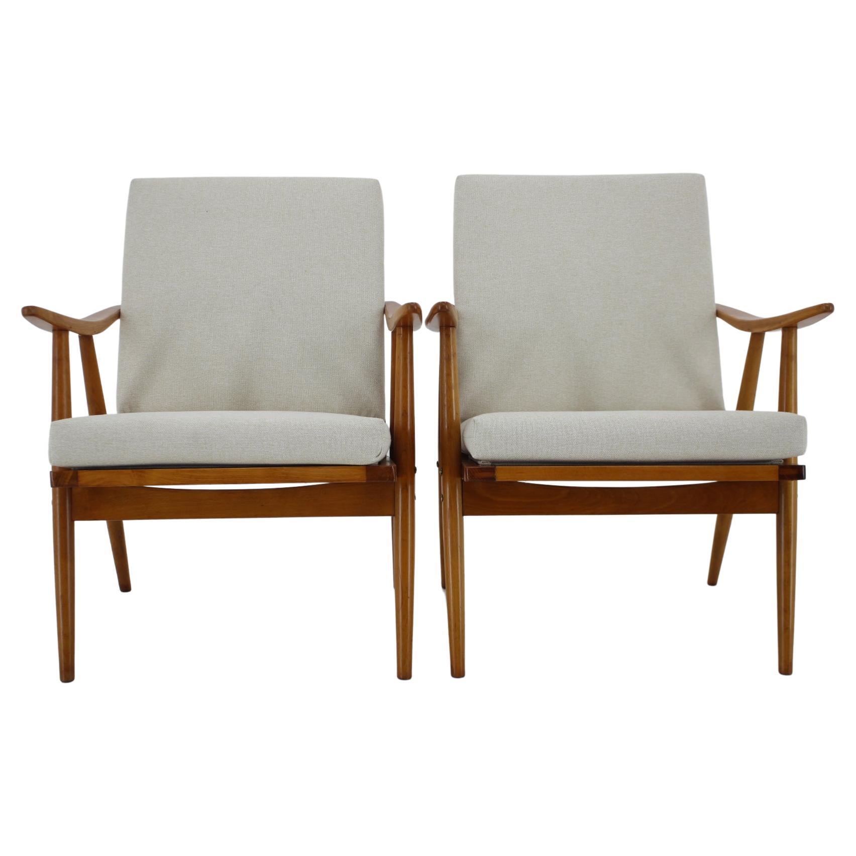 Paar Sessel aus Buchenholz, Tschechoslowakei, 1970er Jahre im Angebot