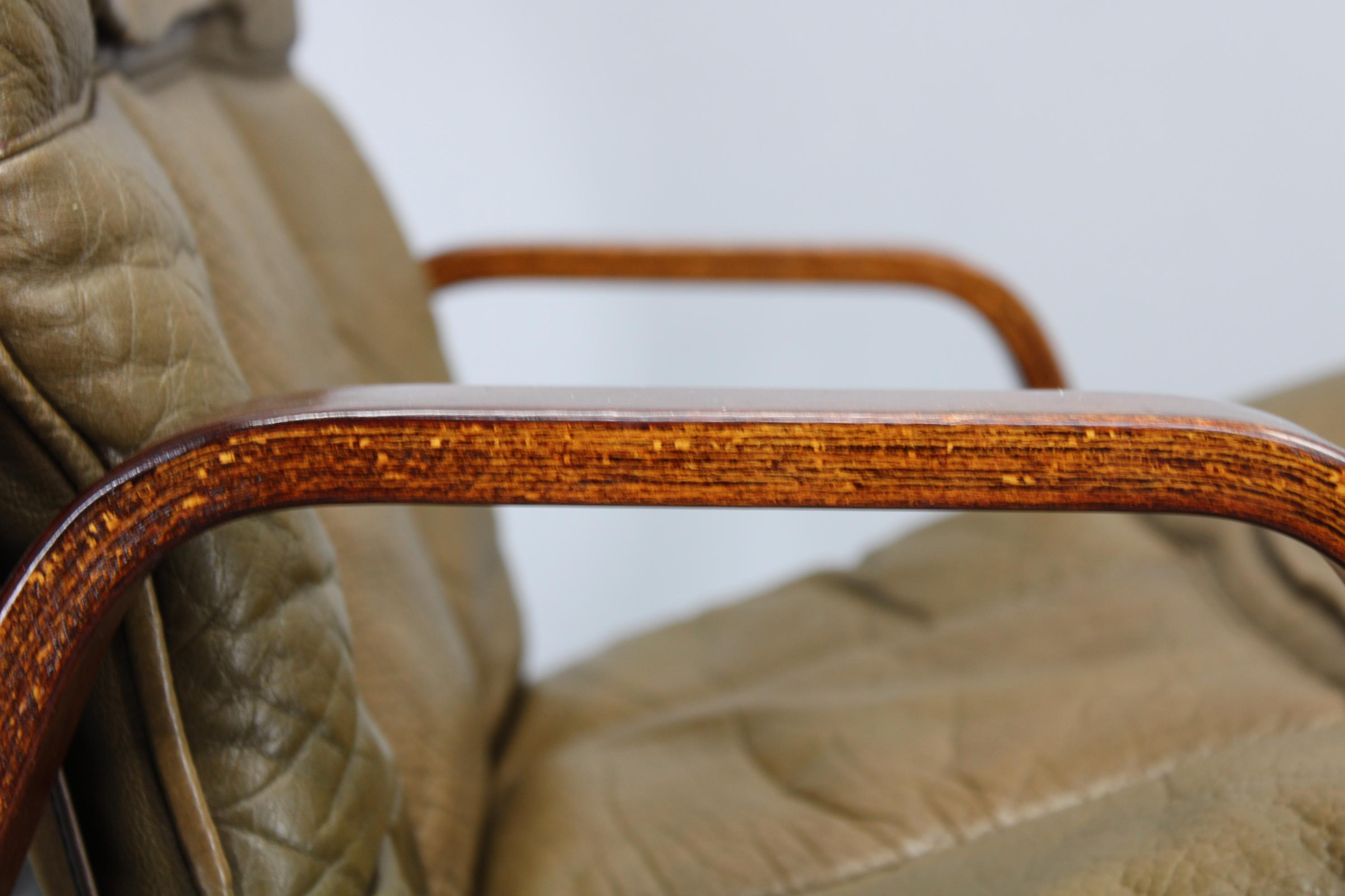 Paar Loungesessel aus Bugholz und Buffalo-Leder von Giske Carlsen für Klep, 1970er Jahre im Angebot 5
