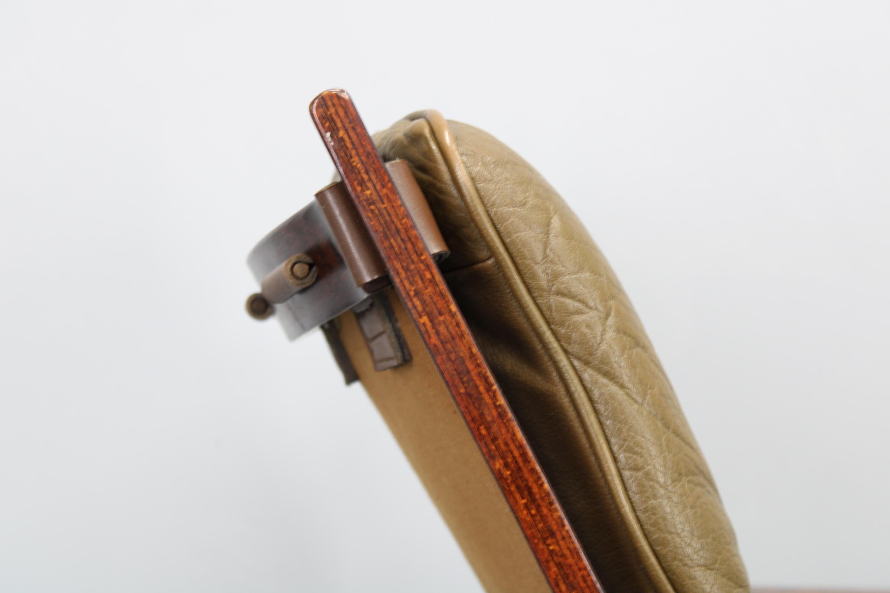 Paar Loungesessel aus Bugholz und Buffalo-Leder von Giske Carlsen für Klep, 1970er Jahre im Angebot 2