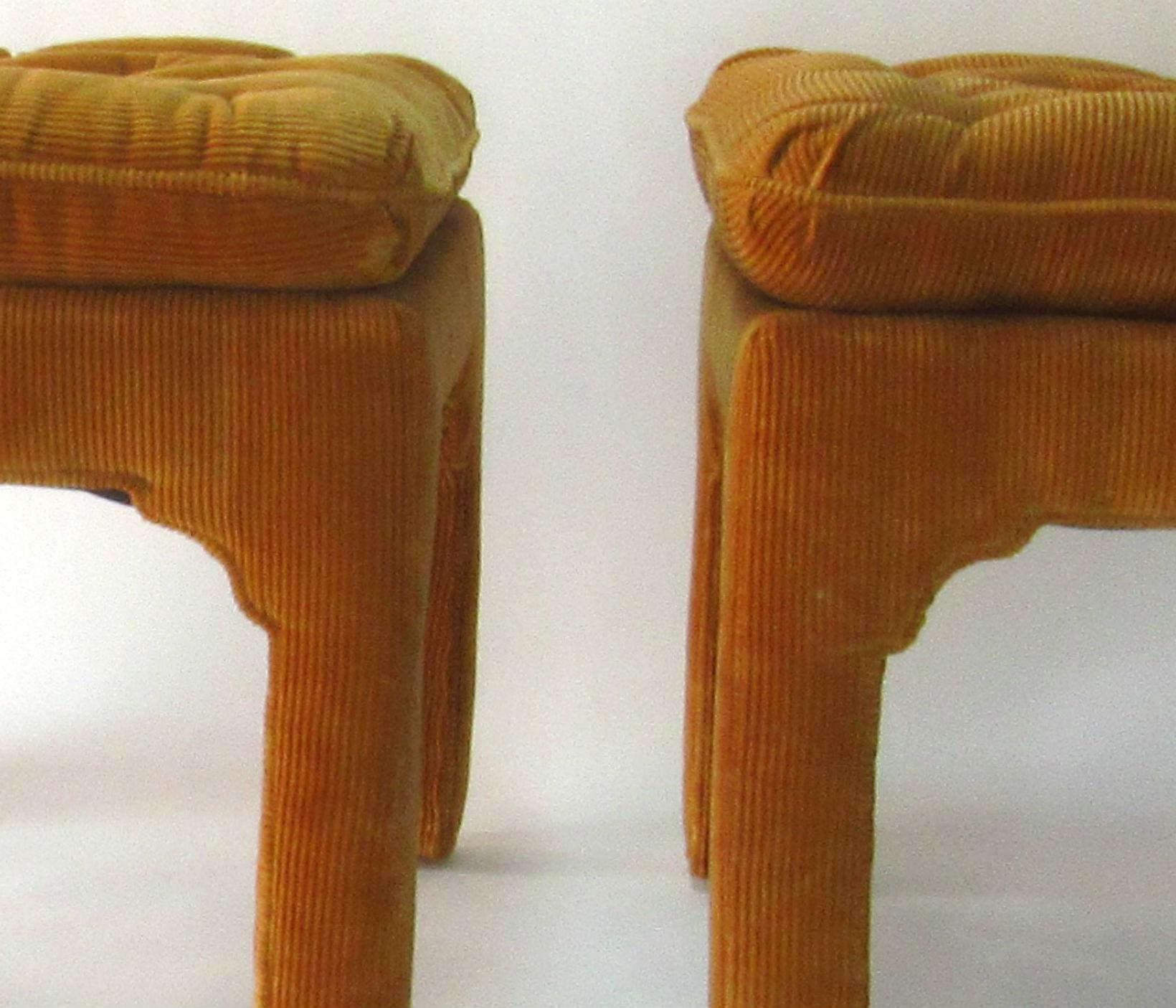 20th Century 1970s Pair of Billy Baldwin Hollywood Regency Poufs / Stools / Ottomans