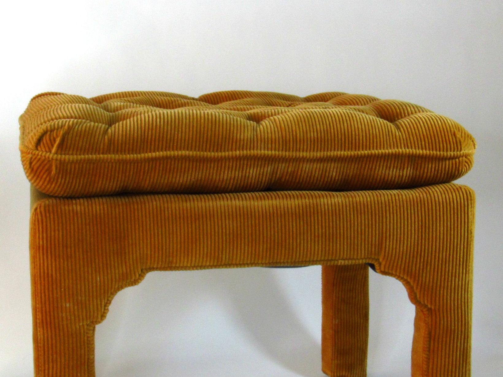 Upholstery 1970s Pair of Billy Baldwin Hollywood Regency Poufs / Stools / Ottomans