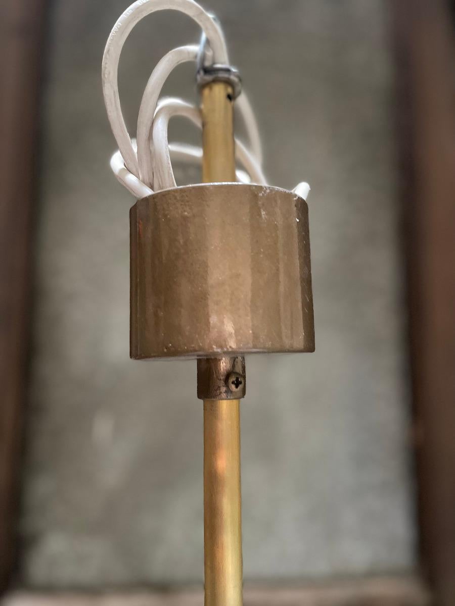 Late 20th Century 1970s Pair of Brass Pendant Lamps For Sale