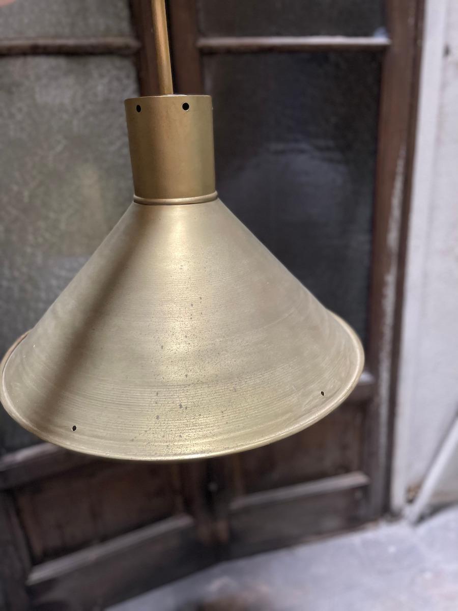 1970s Pair of Brass Pendant Lamps For Sale 1
