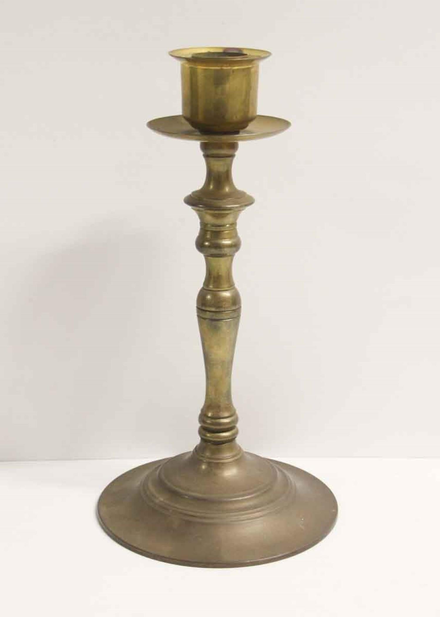 1970s Pair of Brass Table Candlesticks In Good Condition In New York, NY