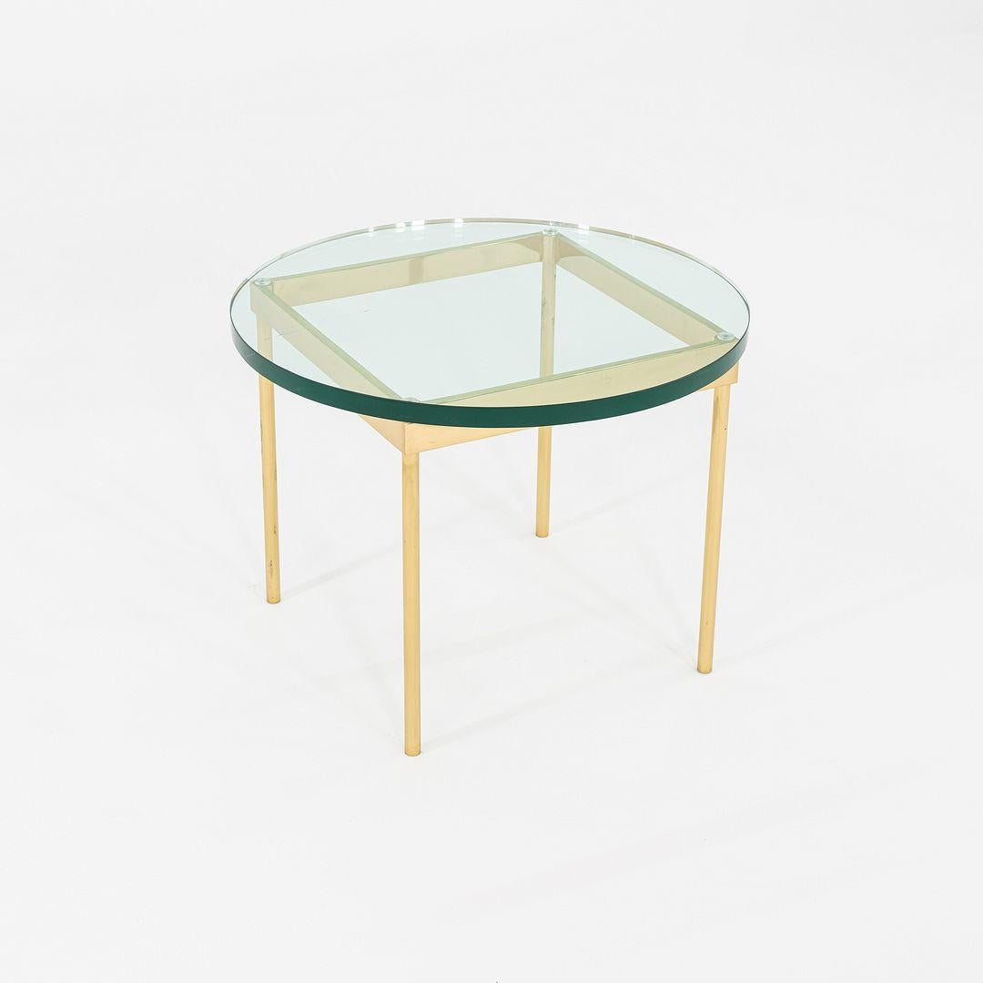 1970s Pair of Bronze and Glass Side Tables Attributed to Ward Bennett 24 inch In Good Condition For Sale In Philadelphia, PA