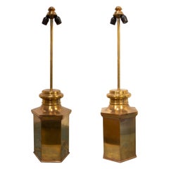 1970s Pair of Bronze Table Lamps