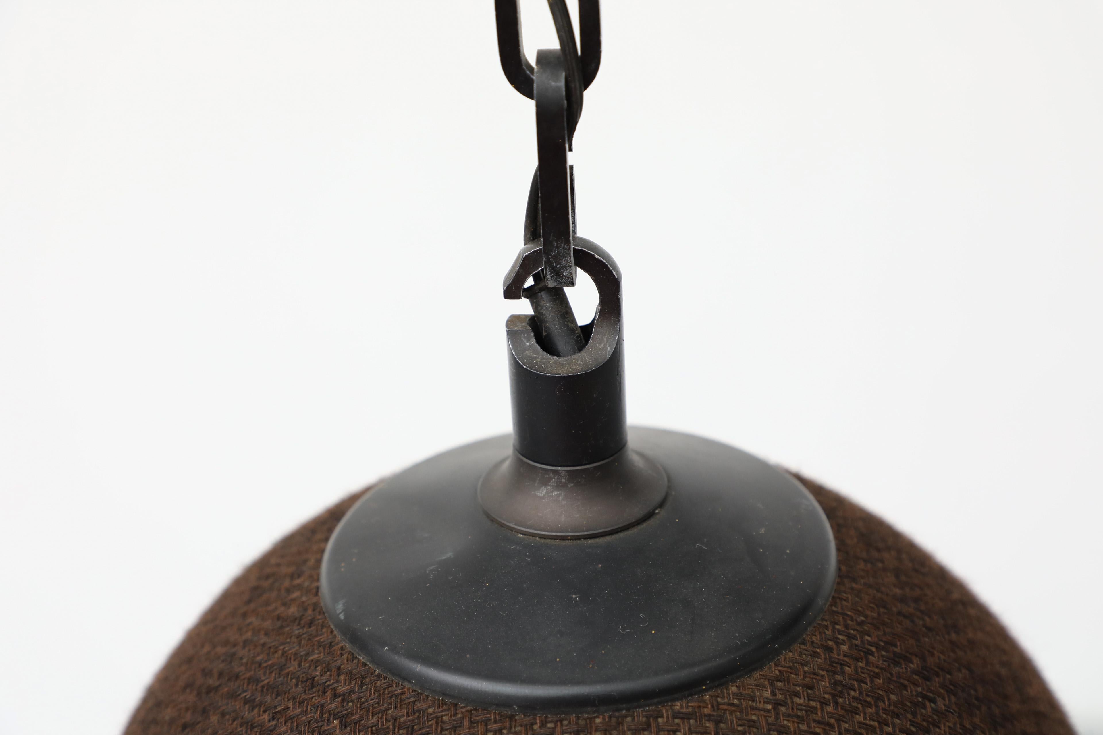 Late 20th Century 1970's Pair of Brown Grundig Style Suspended Globe Speakers