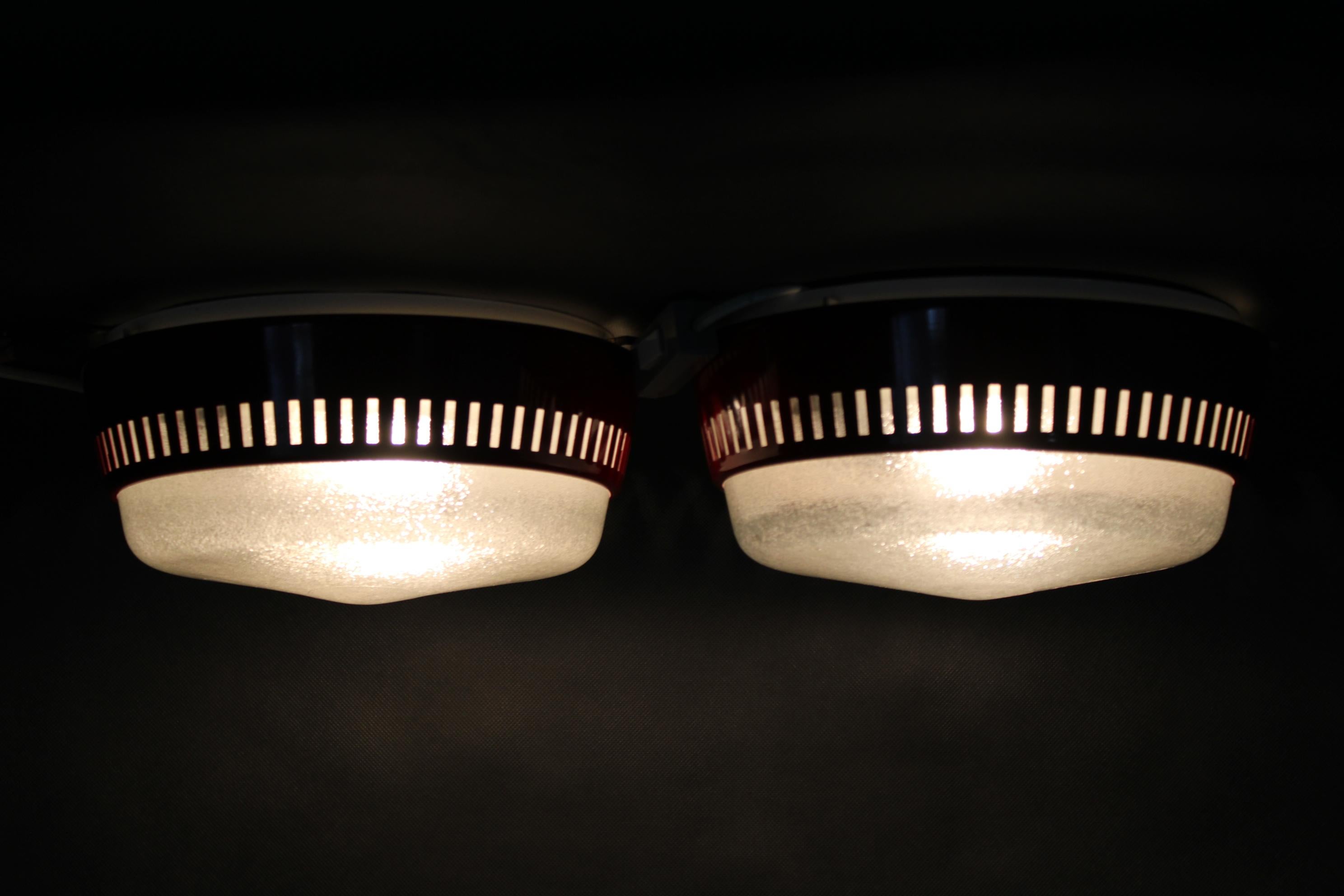 1970s Pair of Ceiling or Wall Light, Czechoslovakia For Sale 4