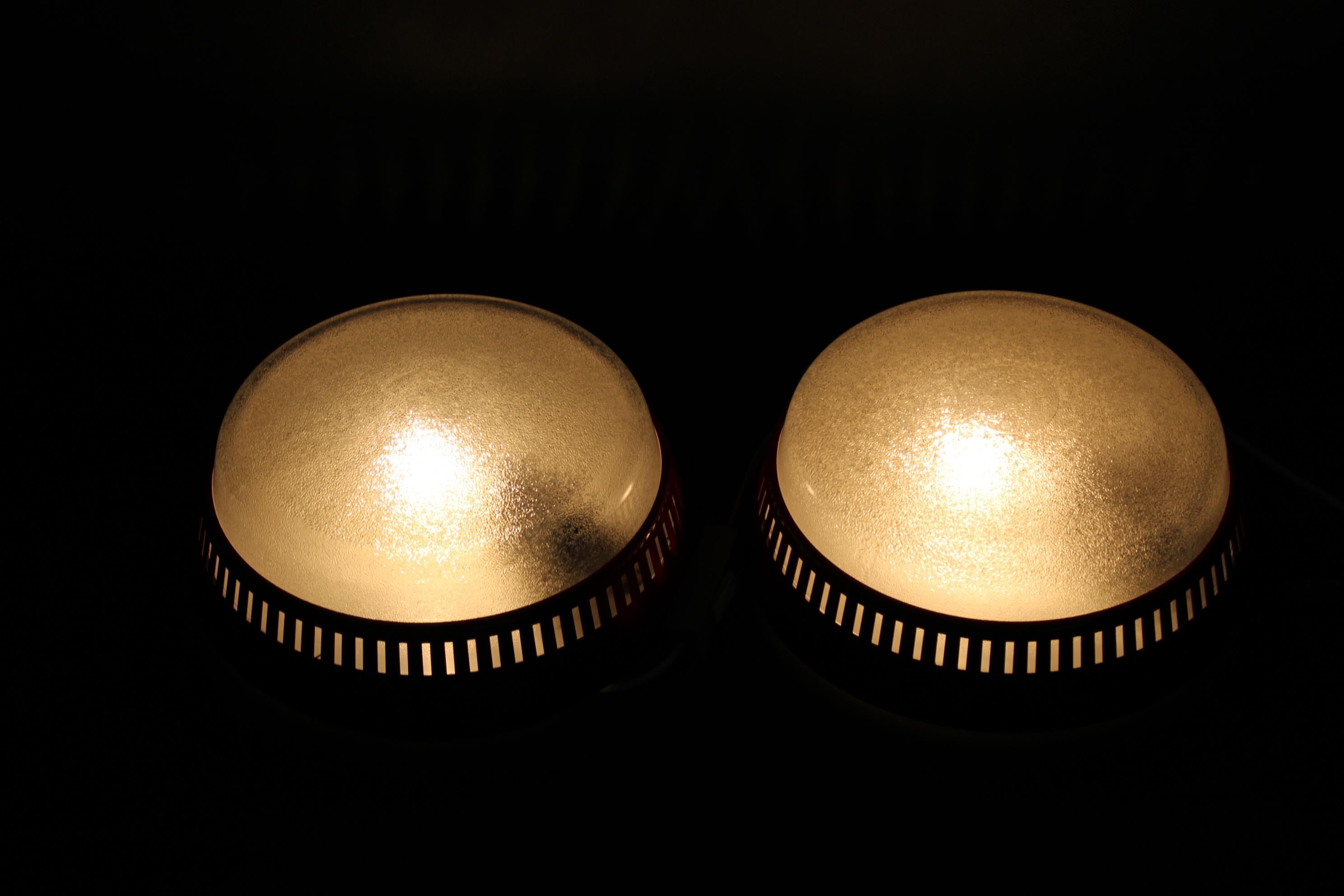 1970s Pair of Ceiling or Wall Light, Czechoslovakia For Sale 5