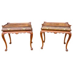 1970s Pair of Chippendale Style Side Tables by Maitland Smith