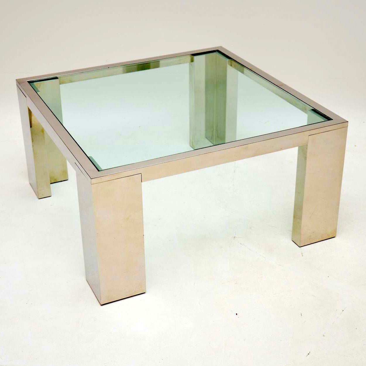 1970s Pair of Chrome and Glass Side or Coffee Tables 1