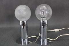 1970s Pair of Chrome Plated Lamps, Italy