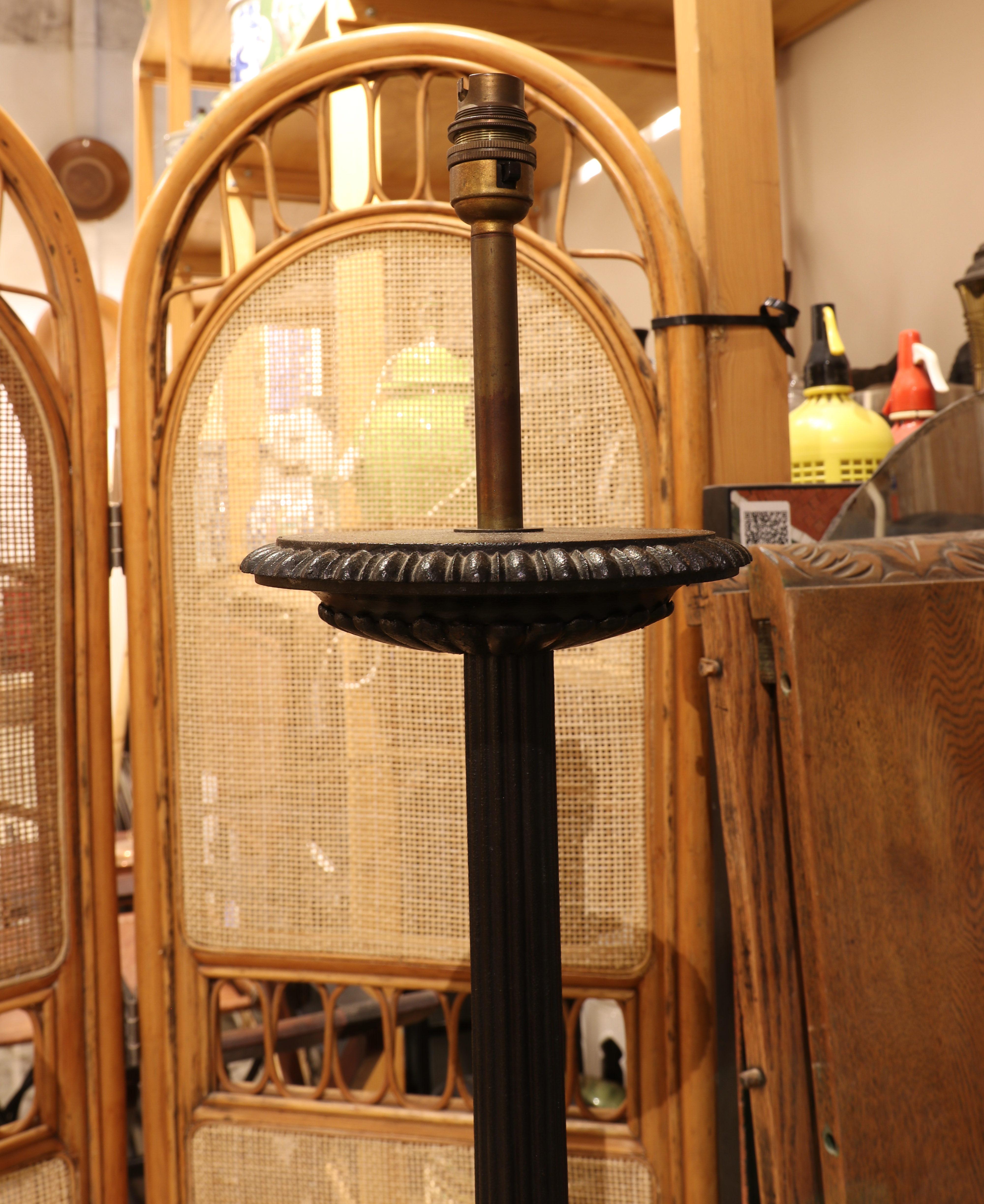 20th Century 1970s Pair of Classic Bronze Lamps with Lion Claw Feet. France