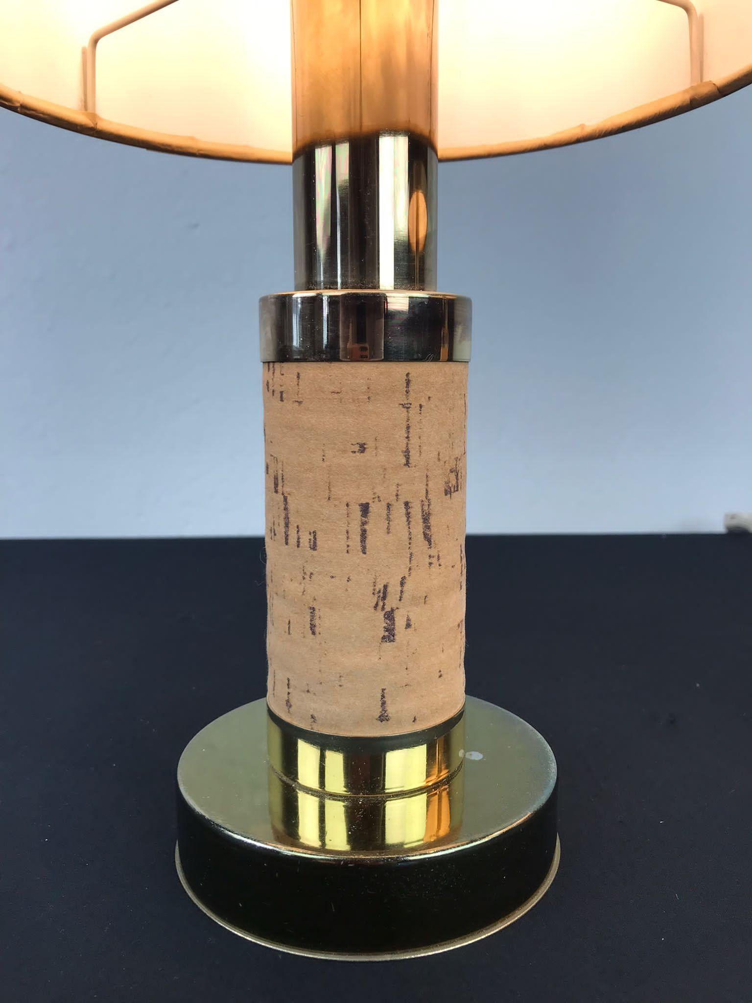 1970s Pair of Cork Table Lamps 1