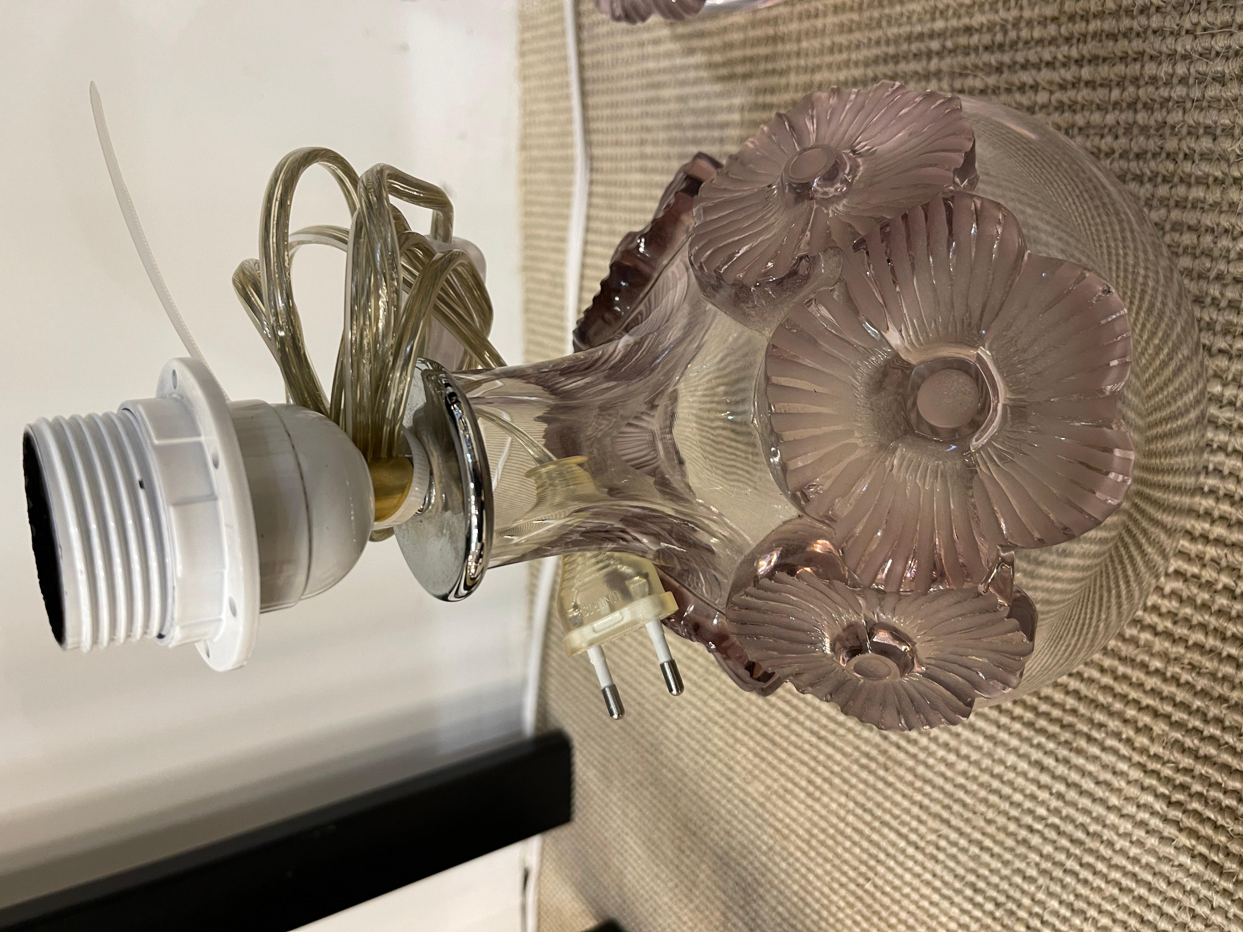 Paire de lampes de table en cristal des années 1970 par Marie-Claude Lalique en vente 4
