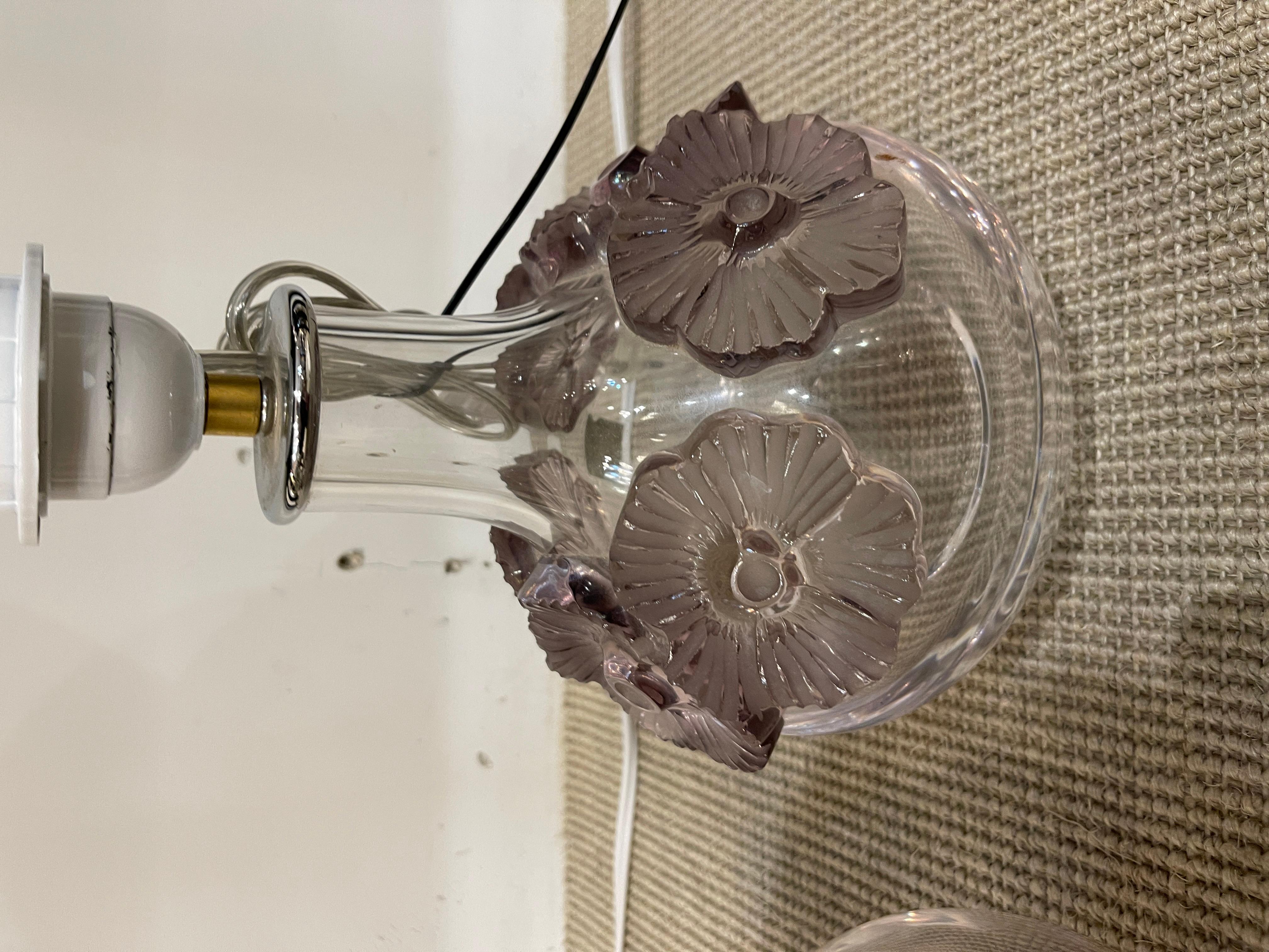 Paire de lampes de table en cristal des années 1970 par Marie-Claude Lalique en vente 5