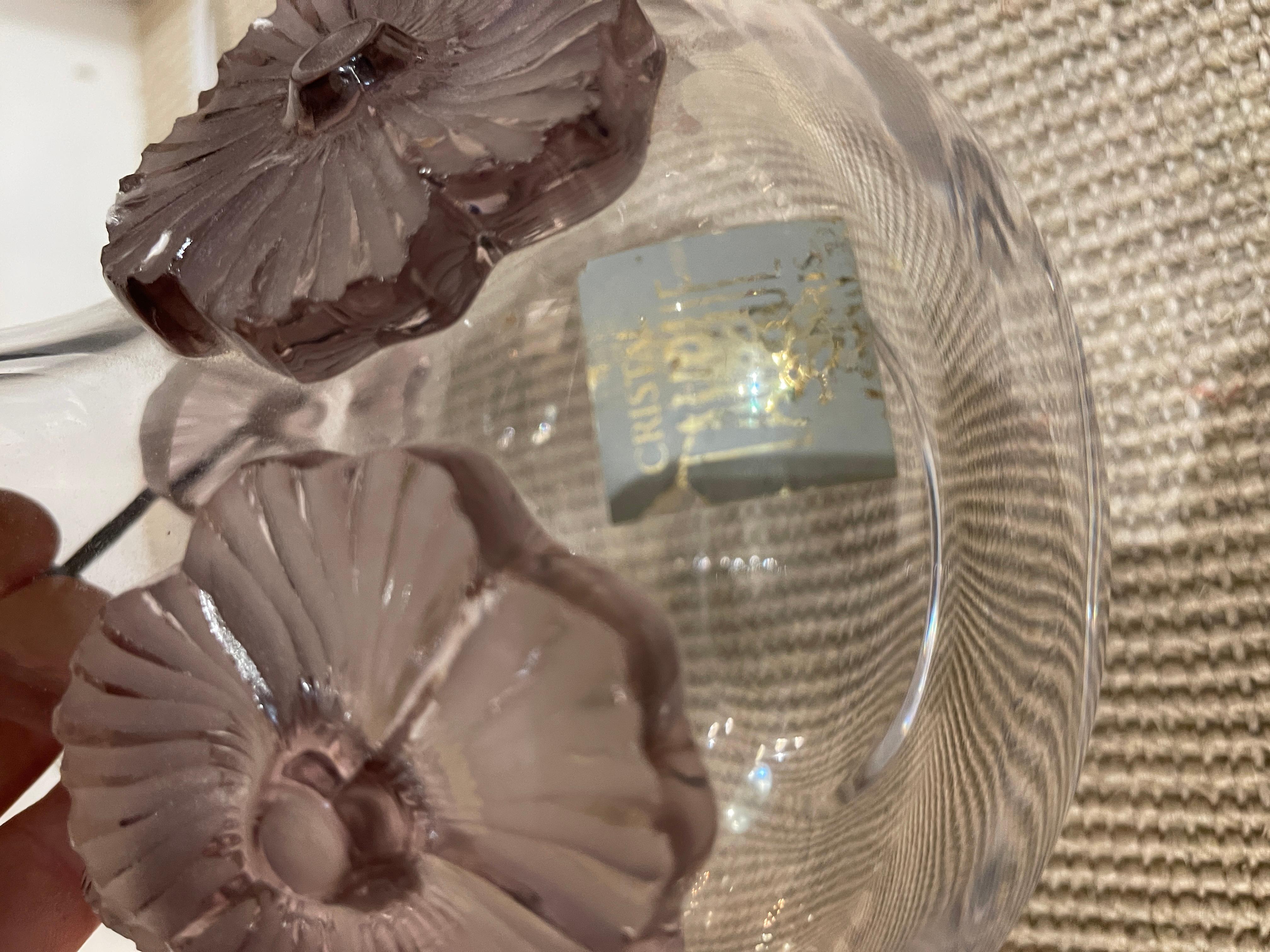 Paire de lampes de table en cristal des années 1970 par Marie-Claude Lalique en vente 6