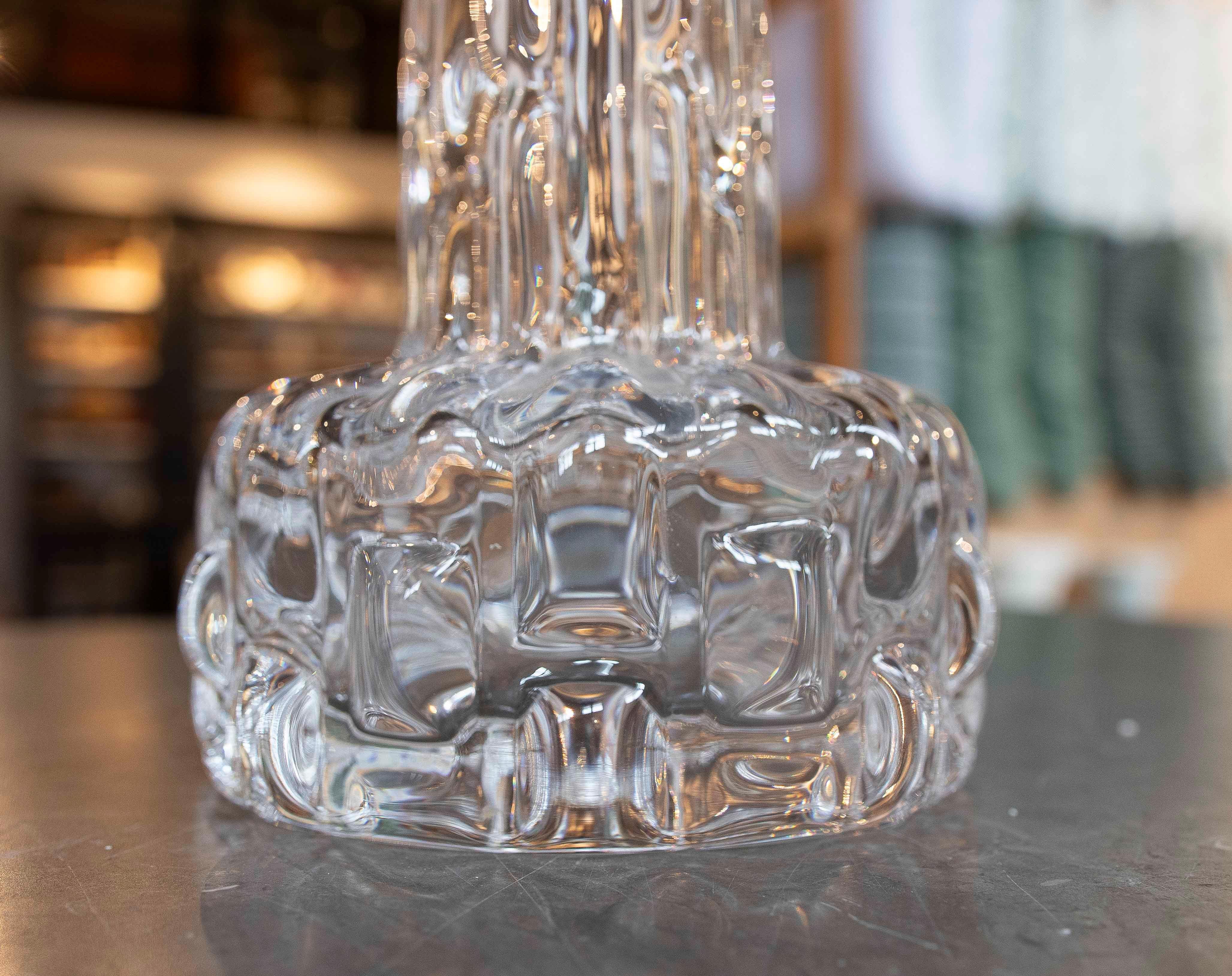 Paire de lampes de bureau en verre taillé des années 1970 par Carl Fagerlund pour Orrefors Bon état - En vente à Marbella, ES